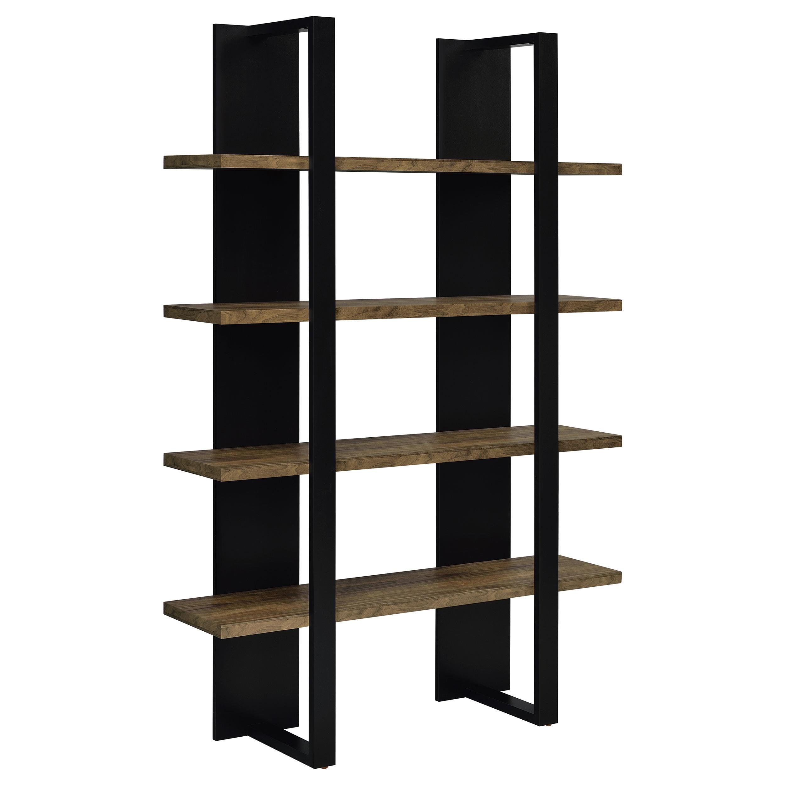 Coaster Furniture Danbrook 882036 71-inch 4-shelf Bookshelf – Black and Aged Walnut