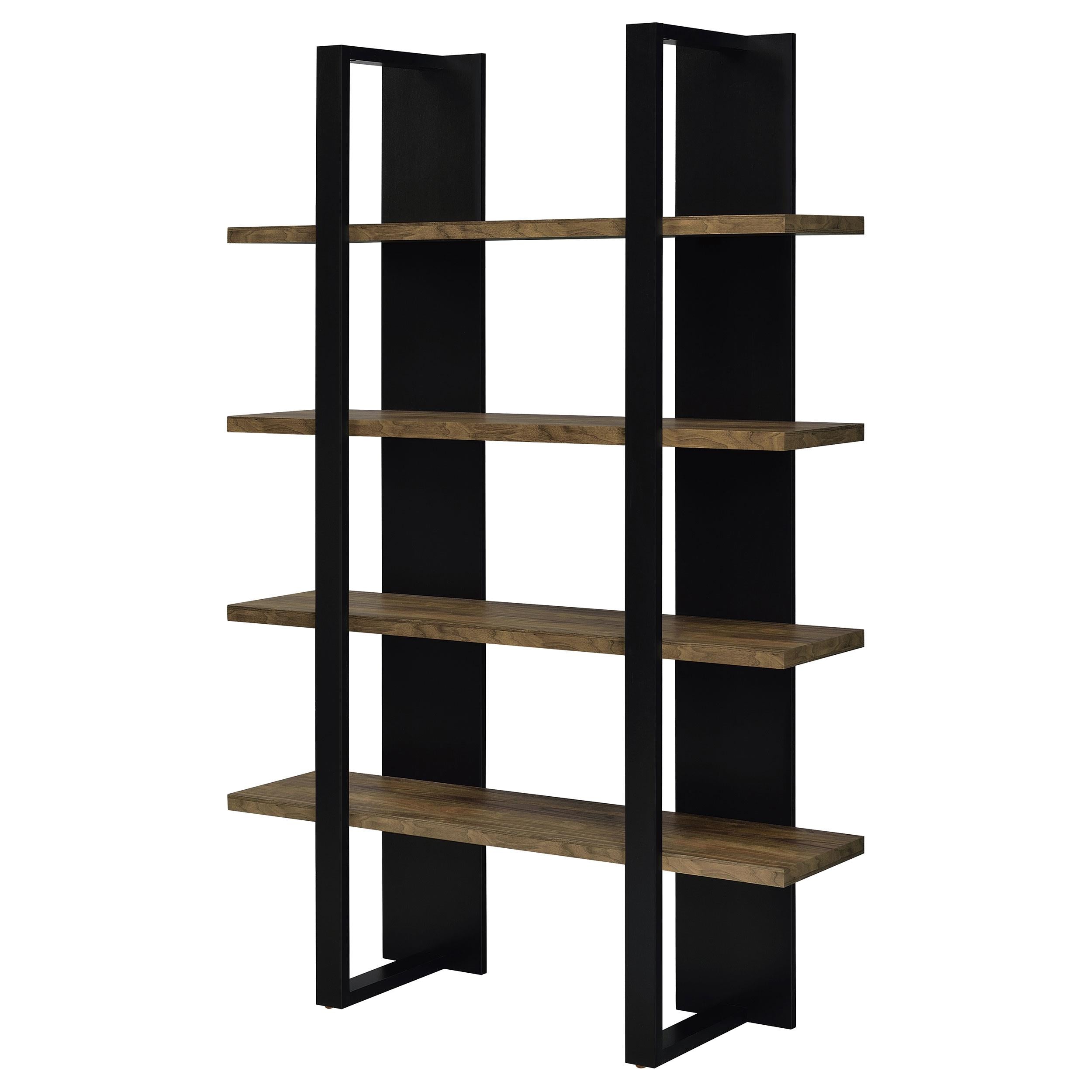 Coaster Furniture Danbrook 882036 71-inch 4-shelf Bookshelf - Black and Aged Walnut - Image 3