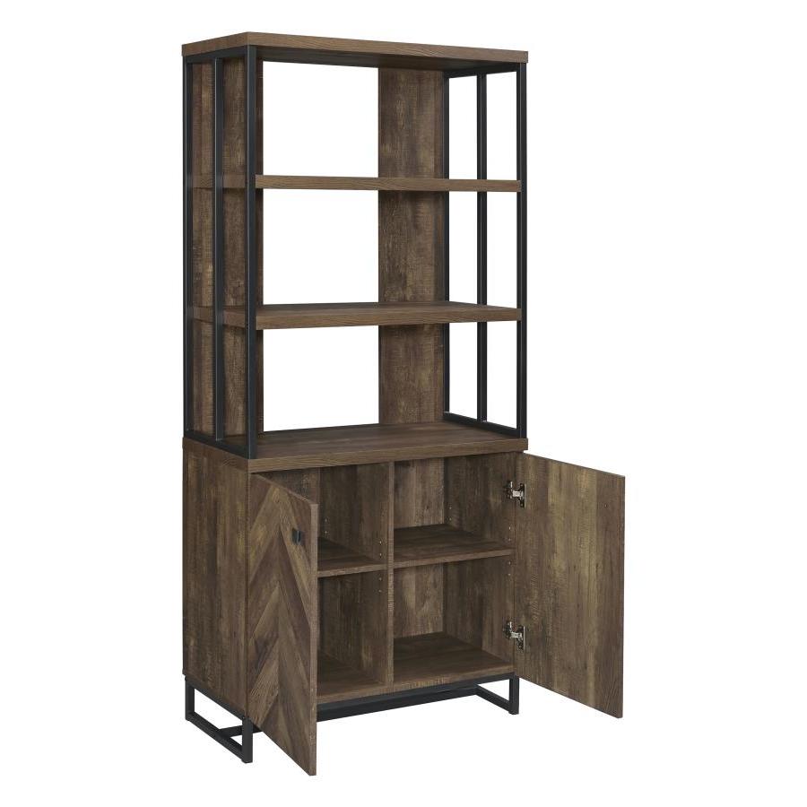 Coaster Furniture Millbrook 882093 71-inch 2-door Storage Bookshelf - Rustic Oak - Image 2