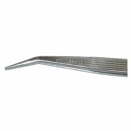 Angled Tip Stainless Steel Tweezers - Image 1