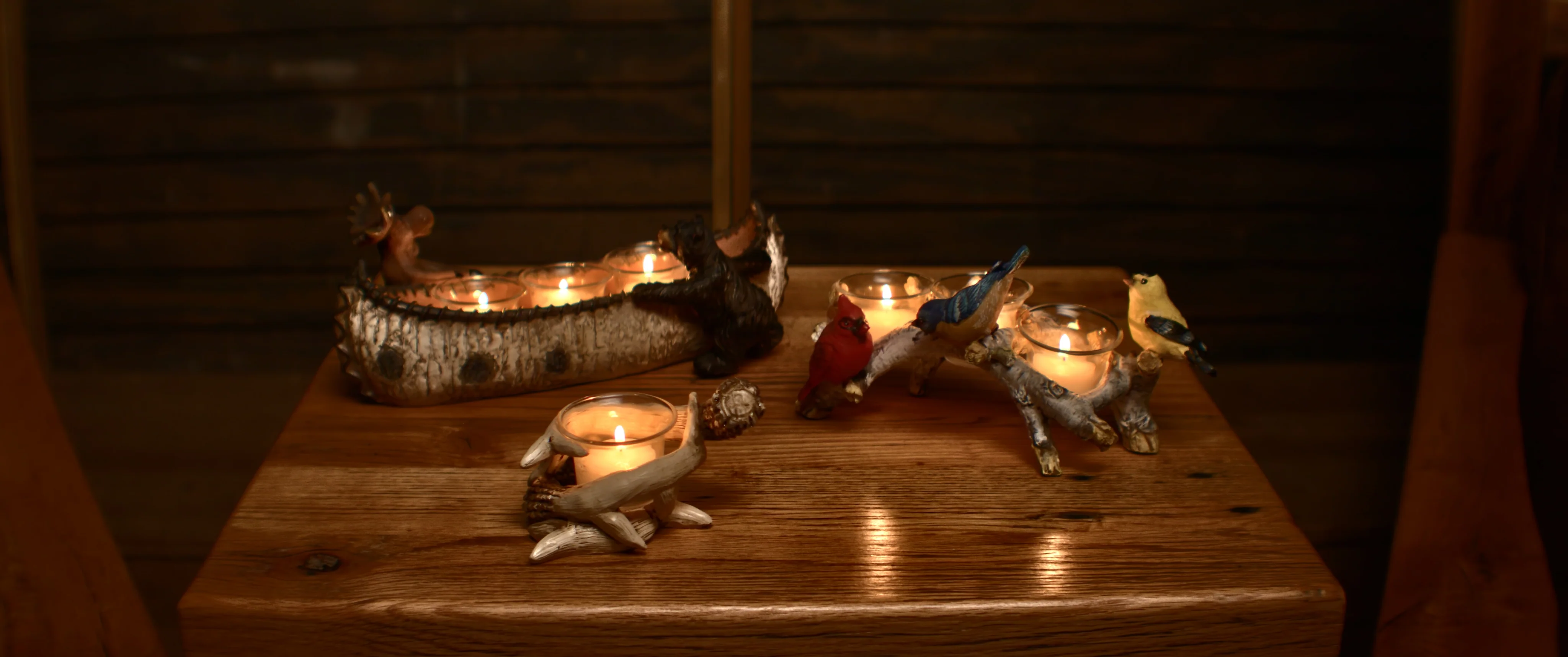 Candle Holder-Birch with Birds 3 Piece - Image 3