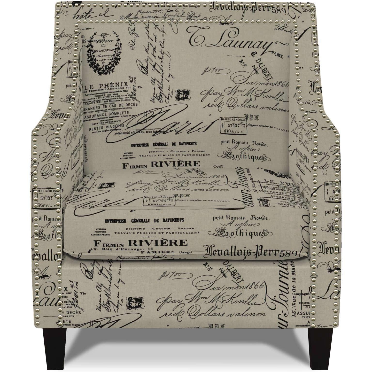 Elements International Erica UER636100CA Chair with Chrome Nails – Script