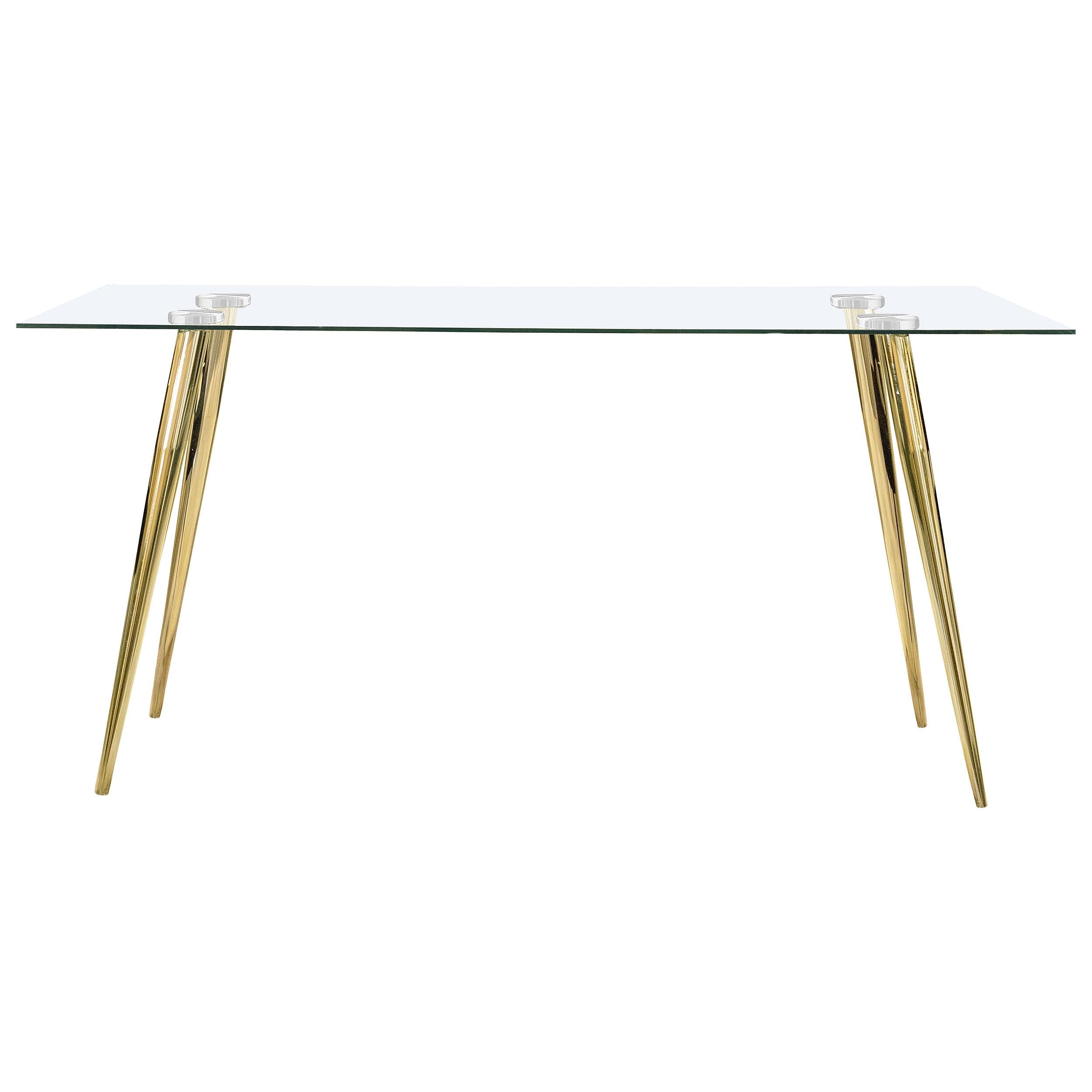 Coaster Furniture Gilman 190621GLD Rectangular 64-inch Glass Top Dining Table - Gold - Image 2