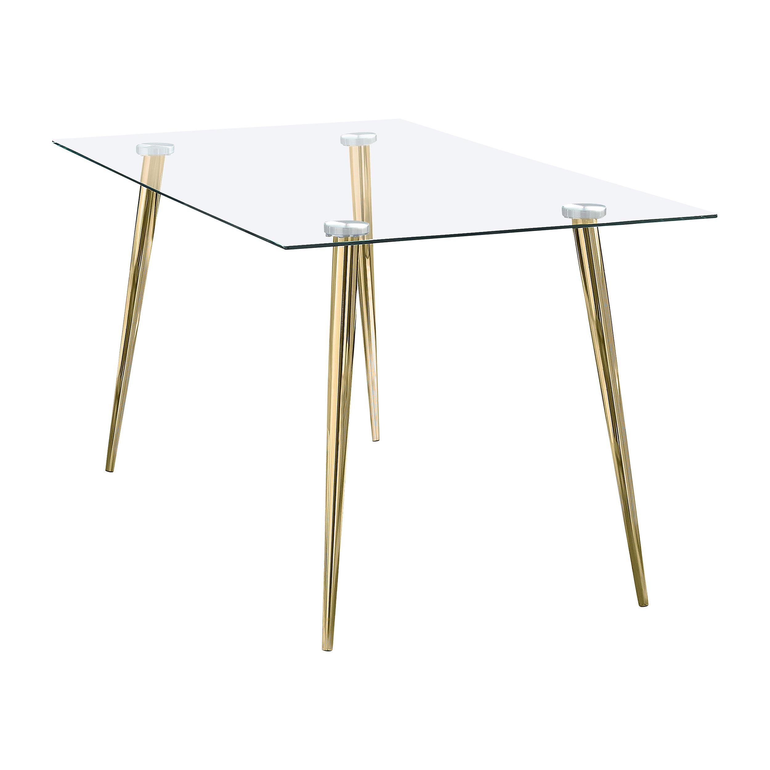 Coaster Furniture Gilman 190621GLD Rectangular 64-inch Glass Top Dining Table - Gold - Image 3