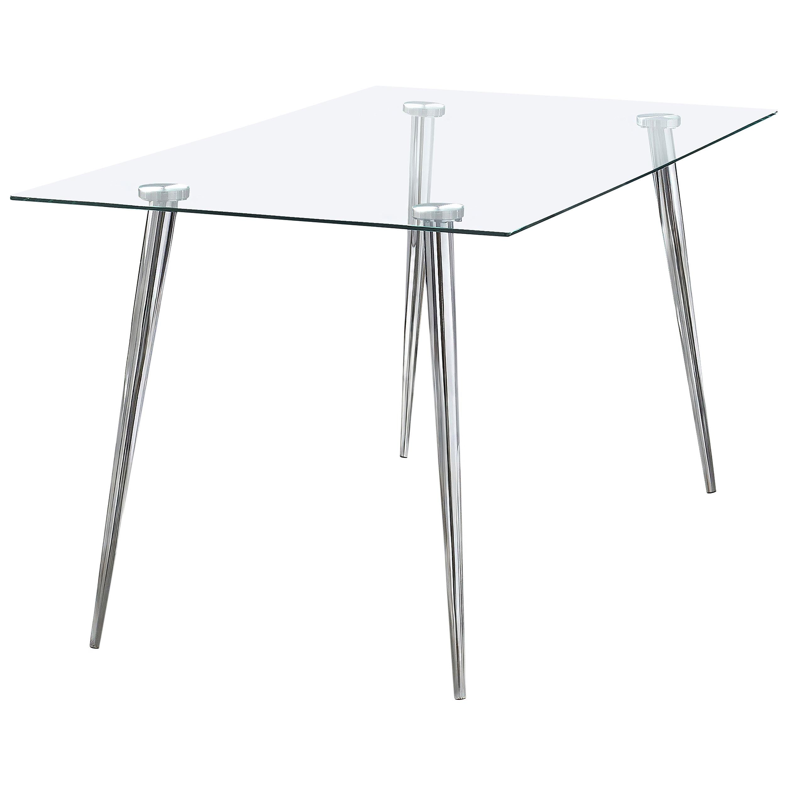 Coaster Furniture Gilman 190621CHR Rectangular 64-inch Glass Top Dining Table - Chrome - Image 1