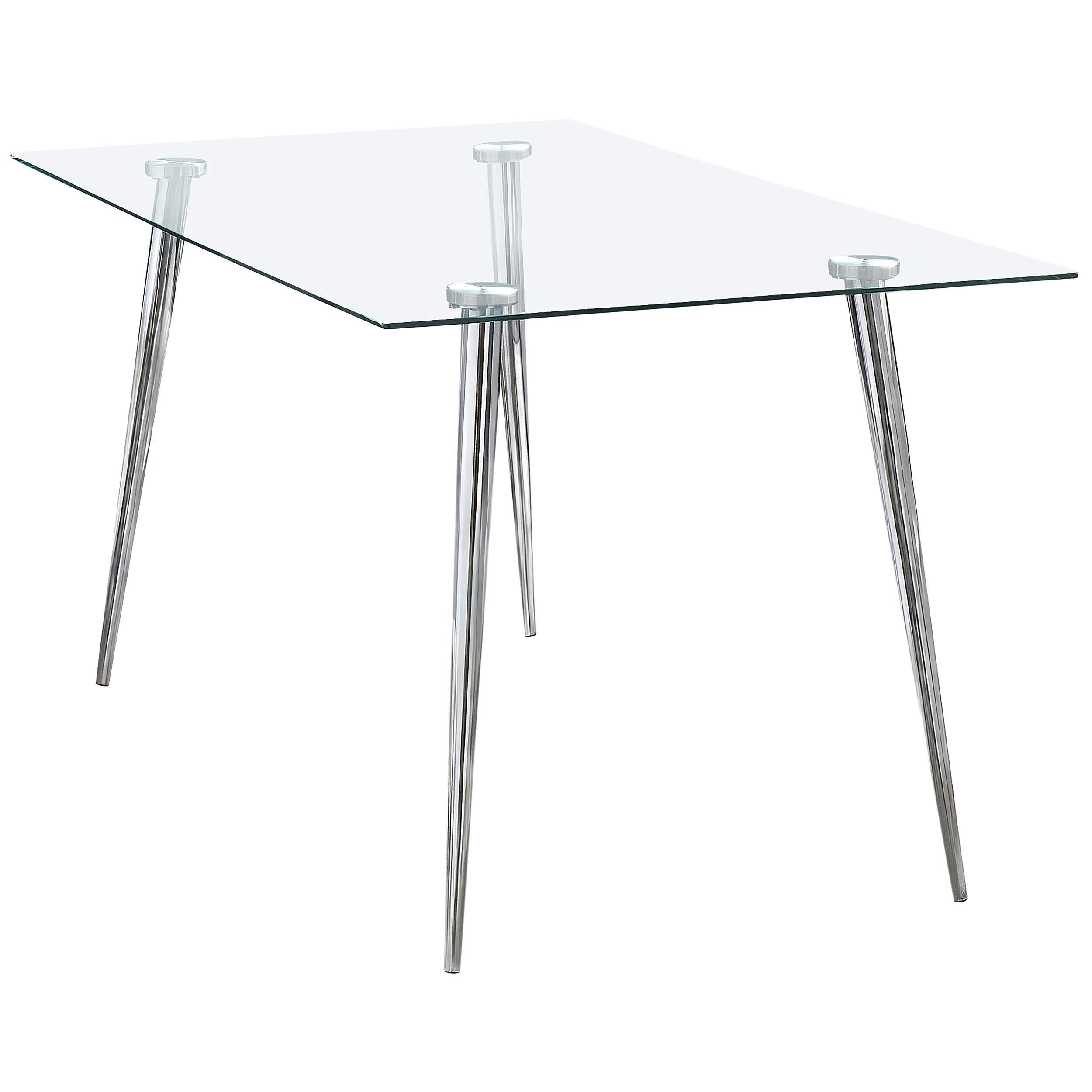 Coaster Furniture Gilman 190621CHR Rectangular 64-inch Glass Top Dining Table - Chrome - Image 3