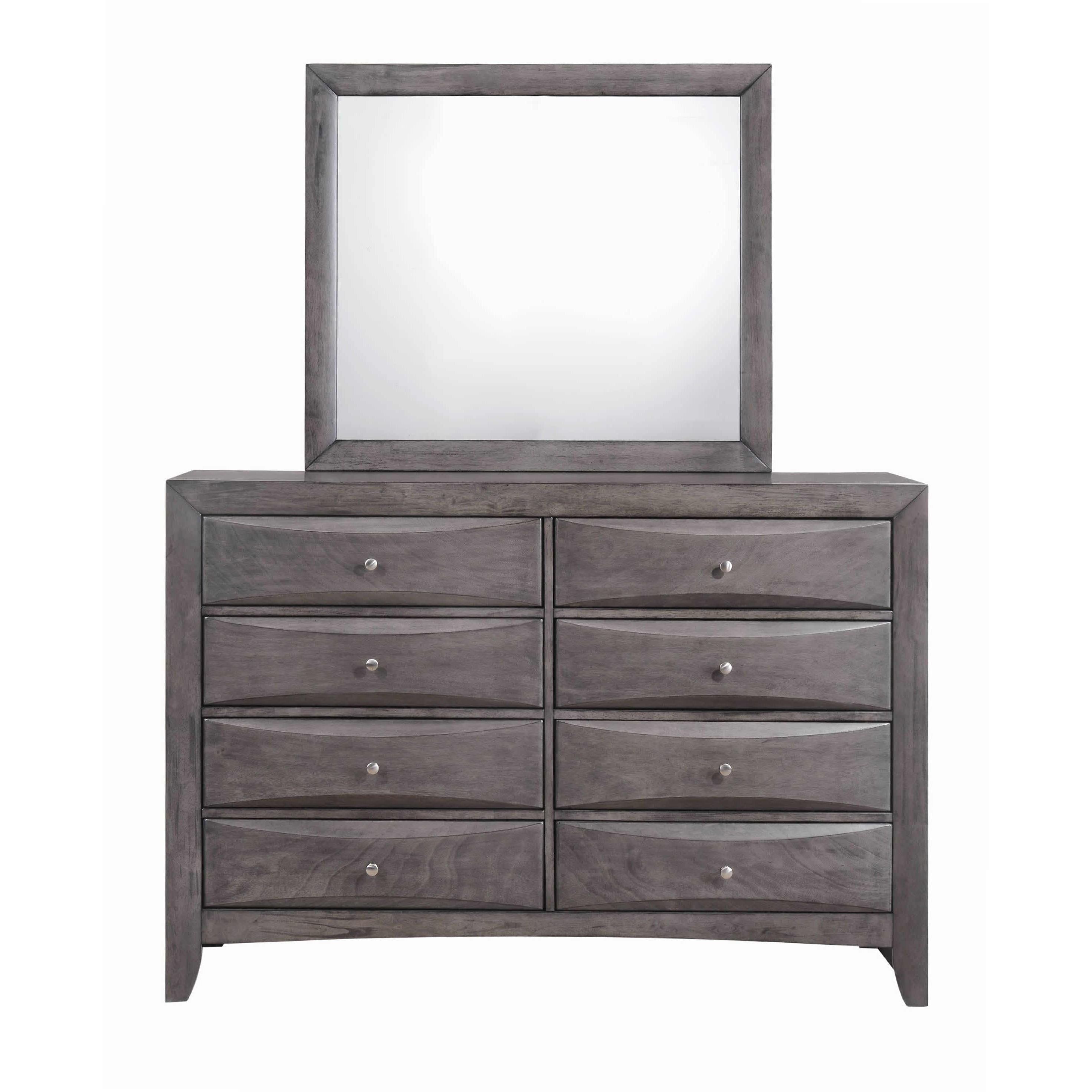 Elements International Emily Grey EG100DRMR Dresser and Mirror Set - Image 1