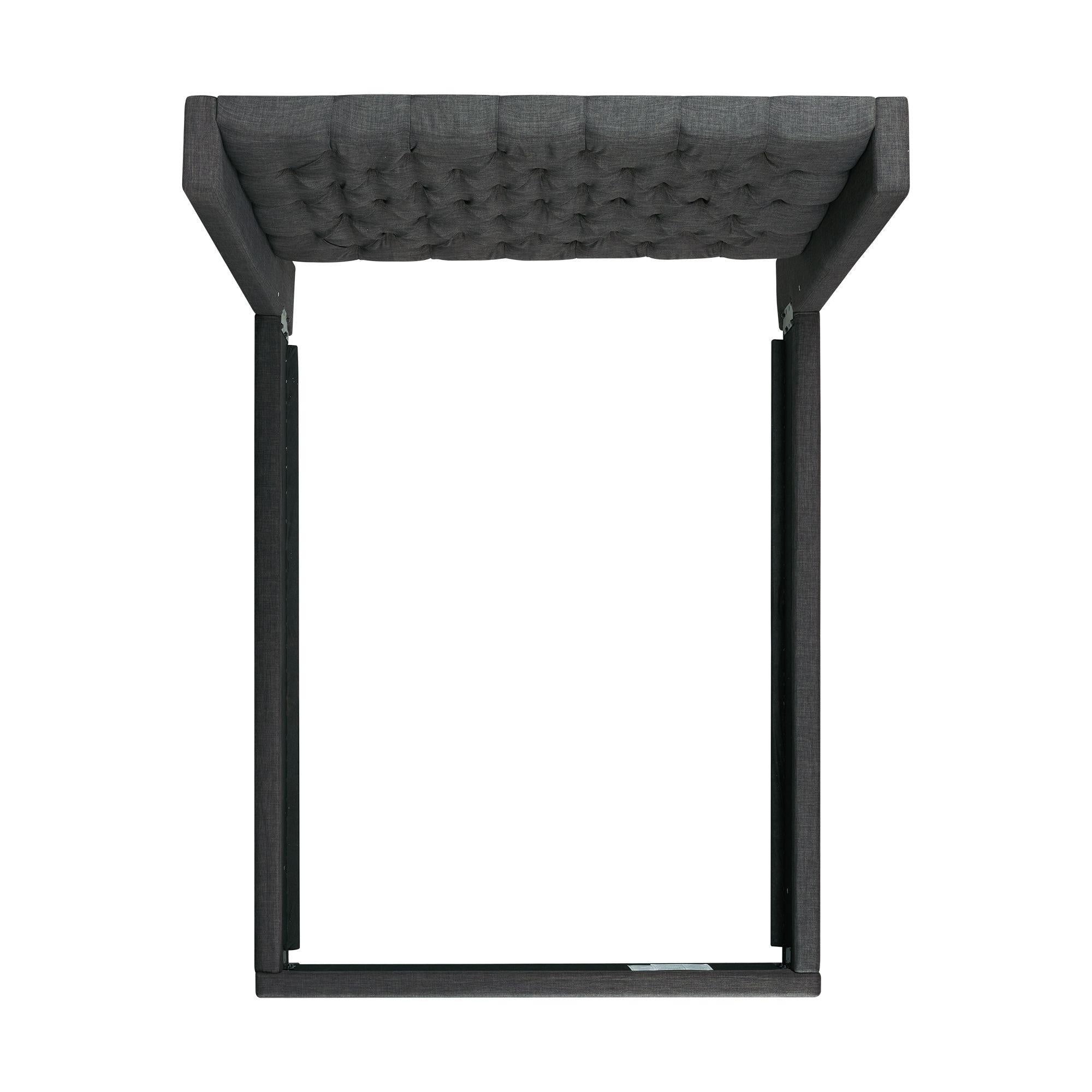 Elements International Morrow UMW090KB King Upholstered Bed - Charcoal - Image 3