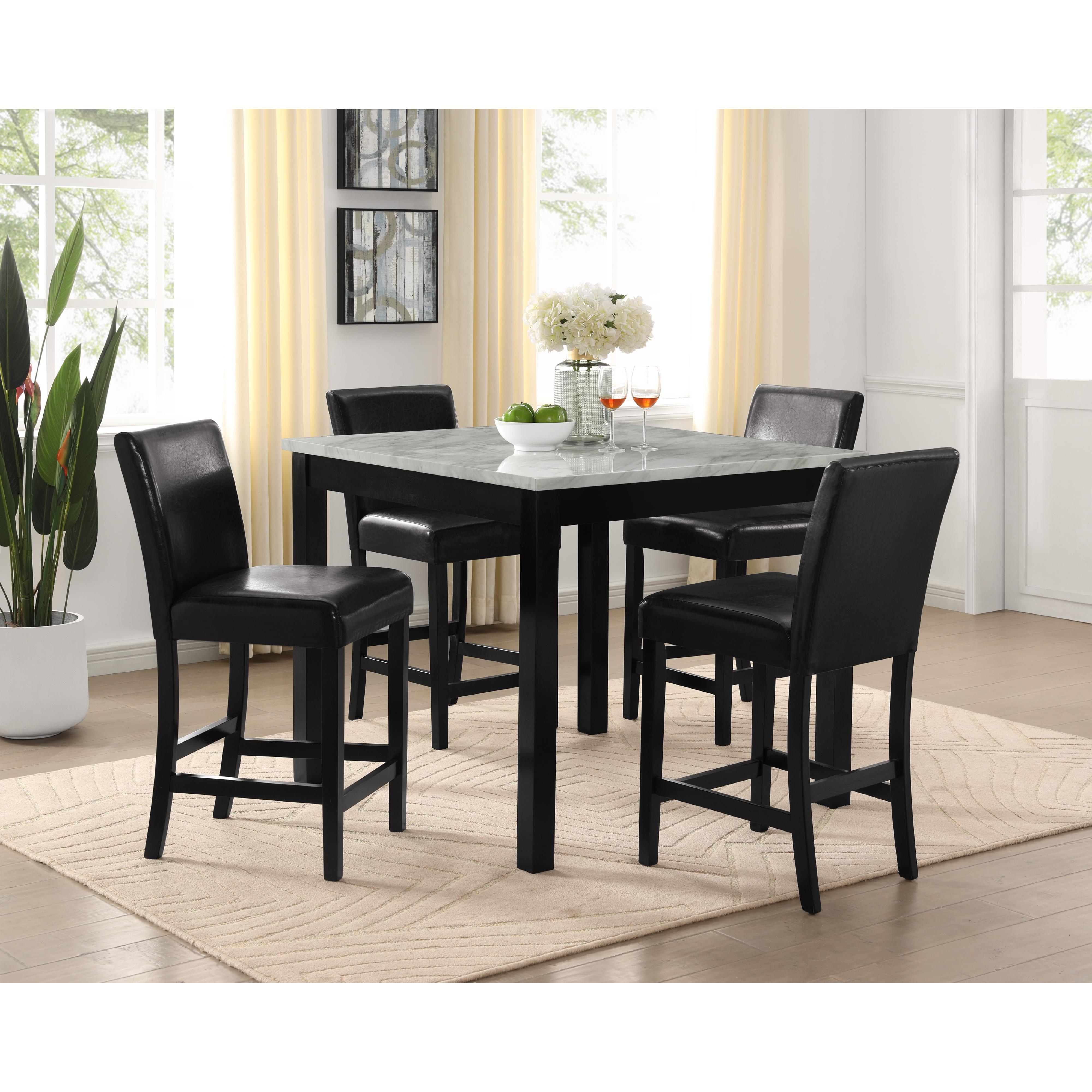 Crown Mark Lennon 1715SET-PU 5 pc Dinette - Black - Image 1
