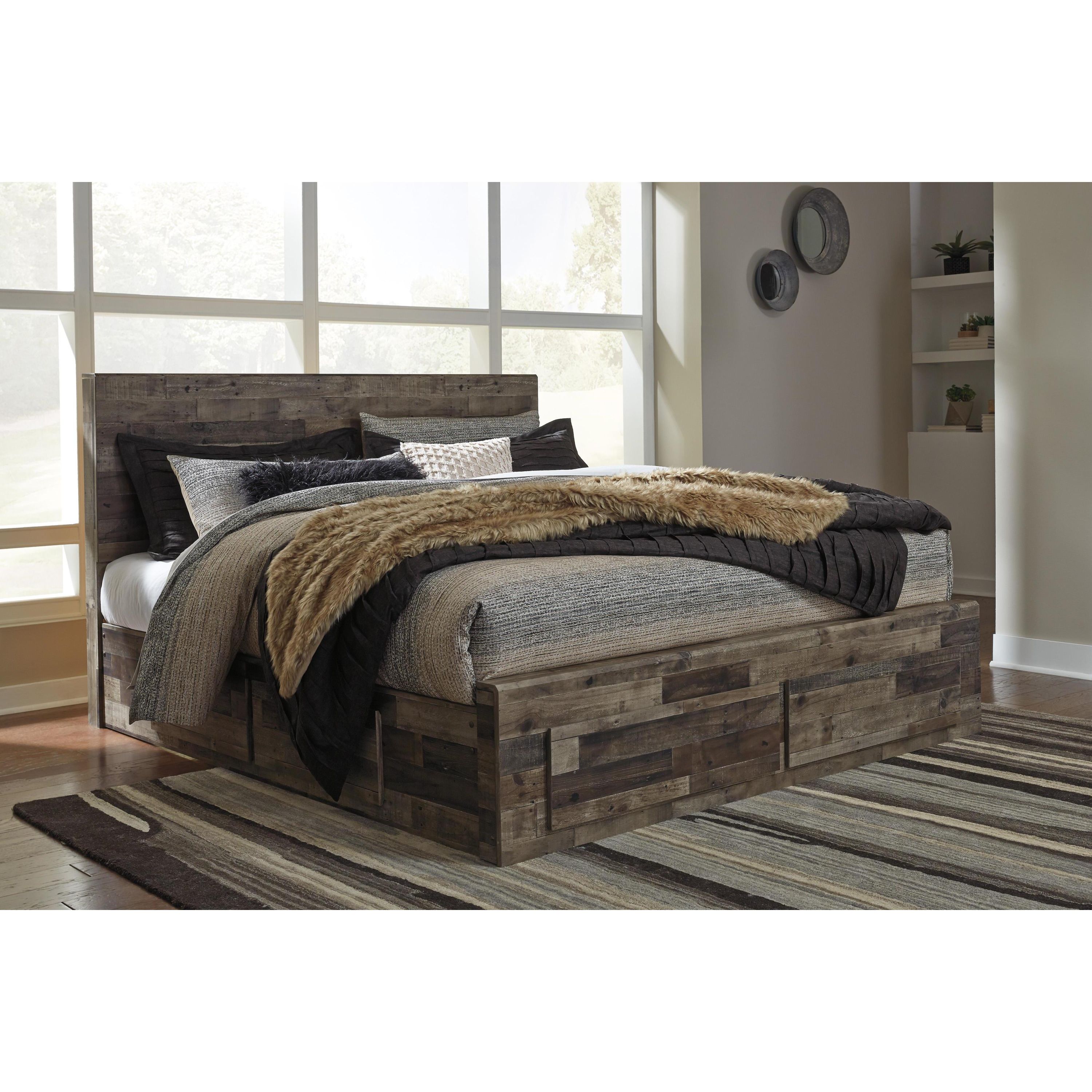 Benchcraft Derekson B200B18 Queen Panel Bed with 4 Storage Drawers - Image 2