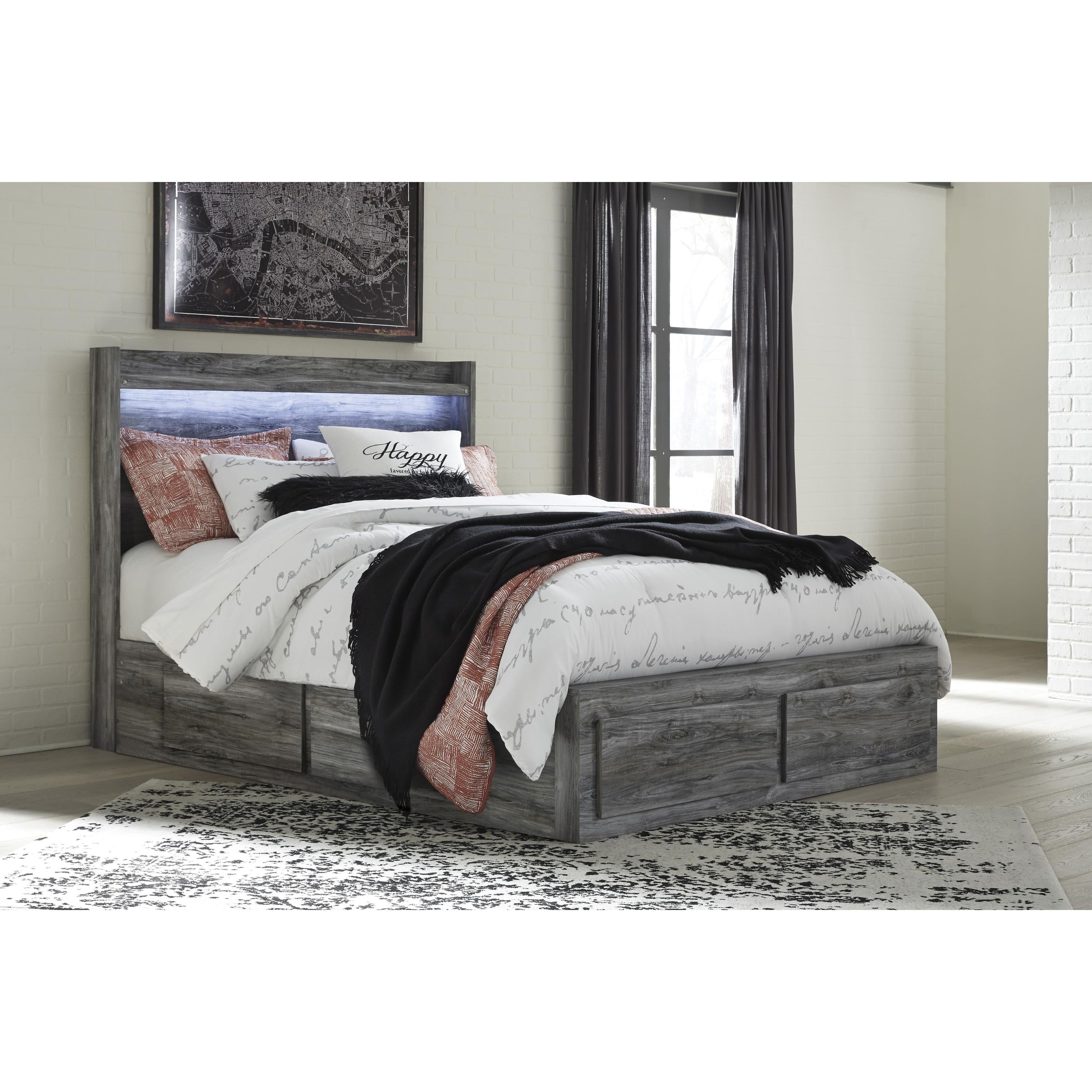 Signature Design by Ashley Baystorm B221B13 Queen Panel Bed with 4 Storage Drawers - Image 1