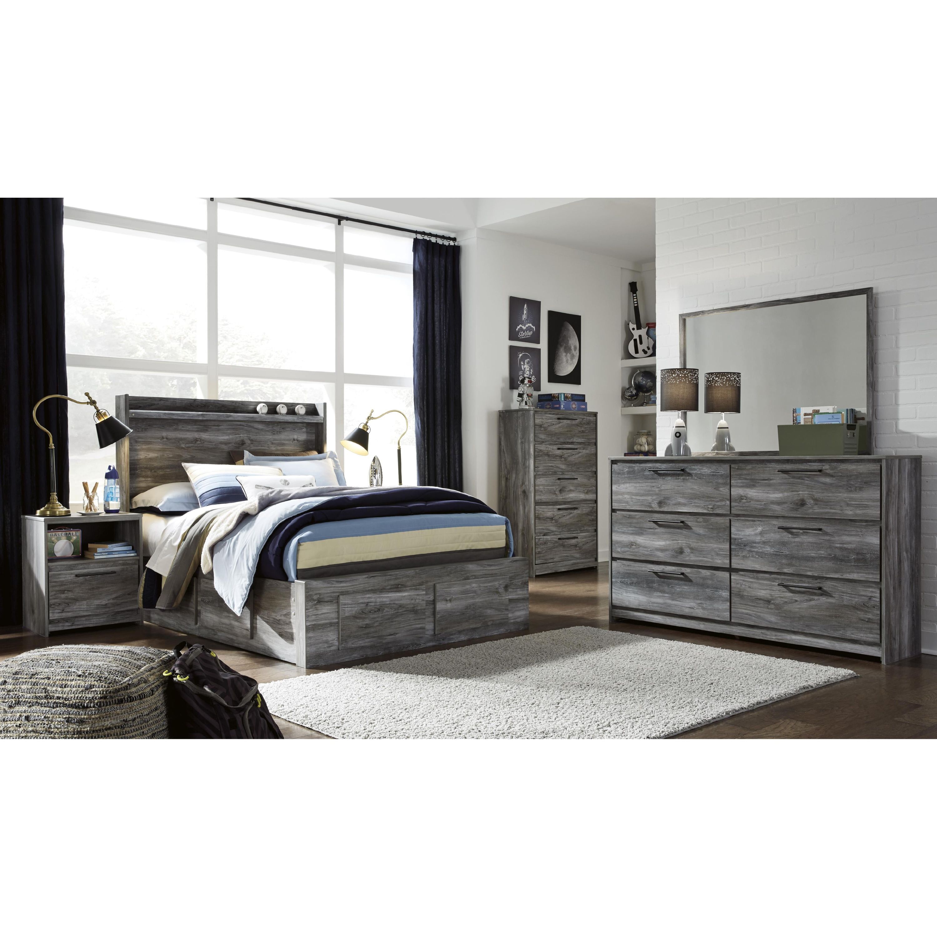 Signature Design by Ashley Baystorm B221B25 Full Panel Bed with 4 Storage Drawers - Image 2