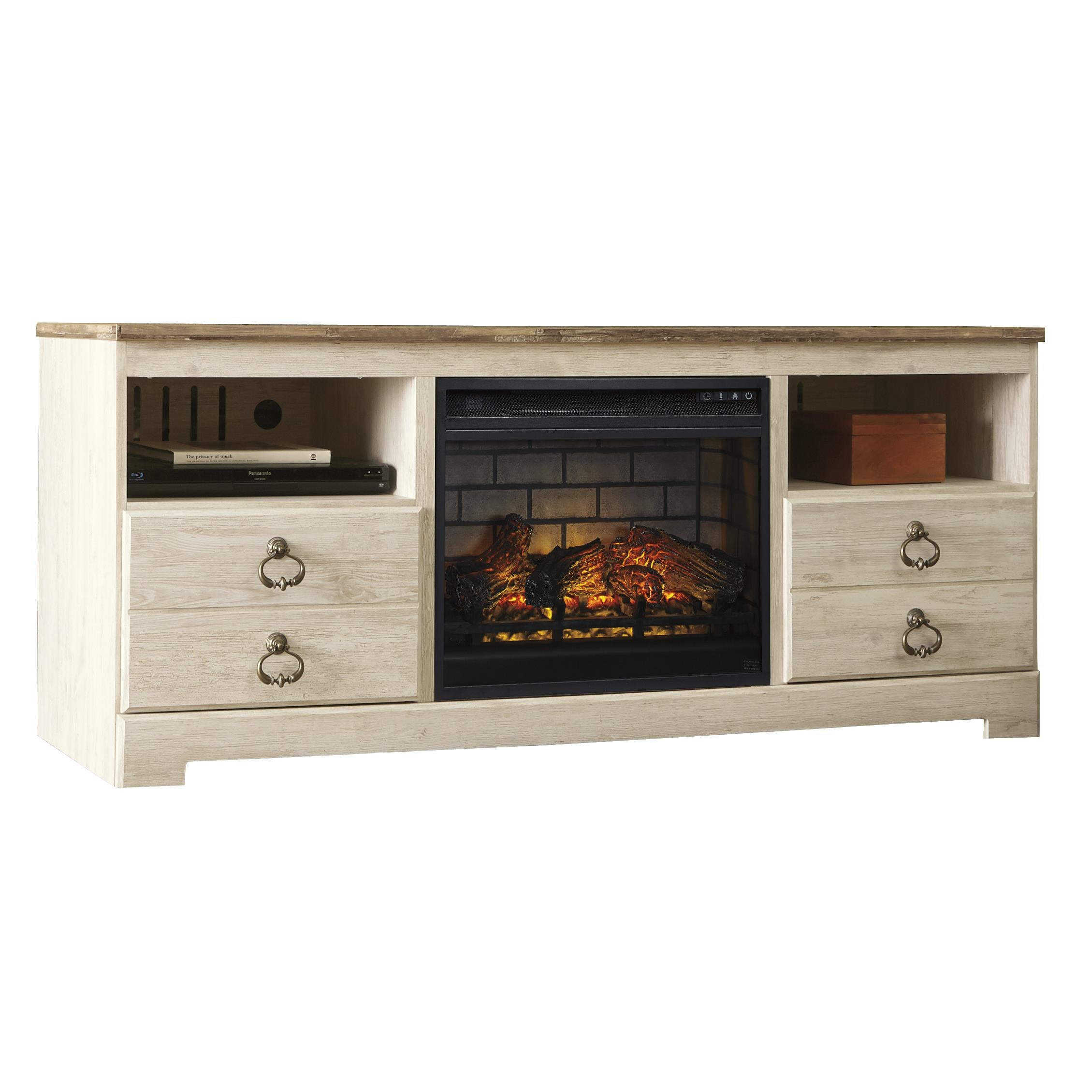 Signature Design by Ashley Willowton W267W8 64″ TV Stand with Electric Fireplace