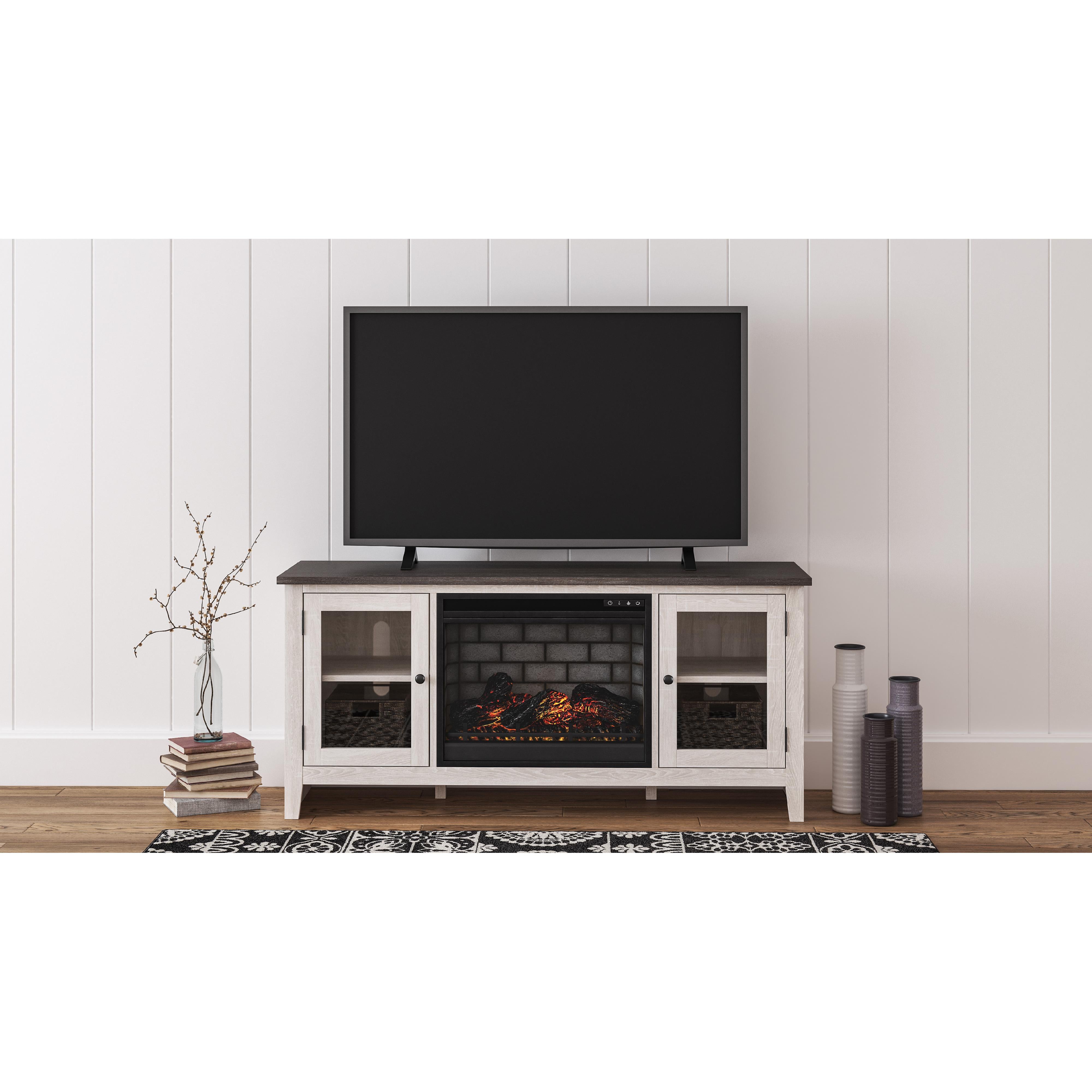 Signature Design by Ashley Dorrinson W287W3 60" TV Stand with Electric Fireplace - Image 2