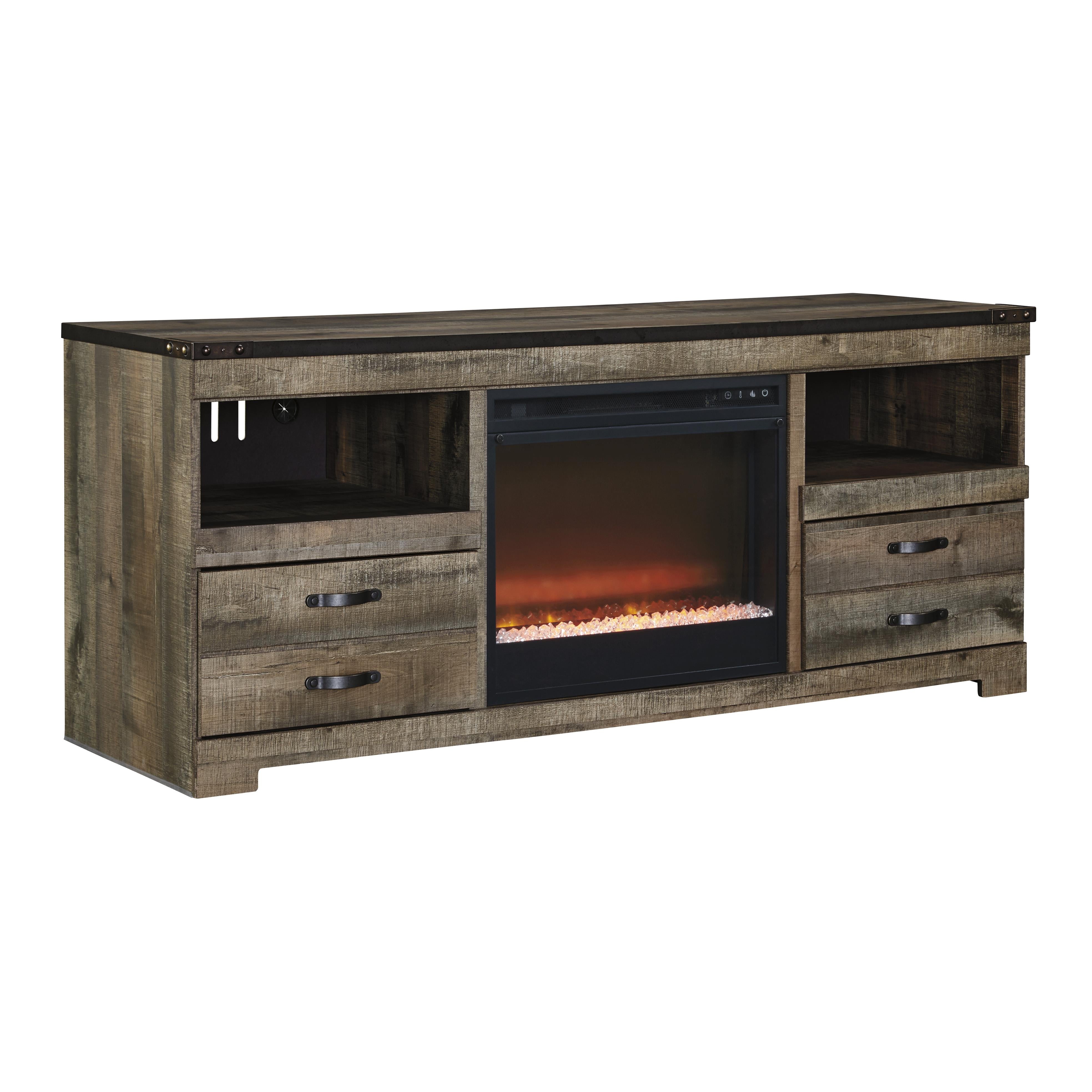 Signature Design by Ashley Trinell W446W5 63" TV Stand with Electric Fireplace - Image 1