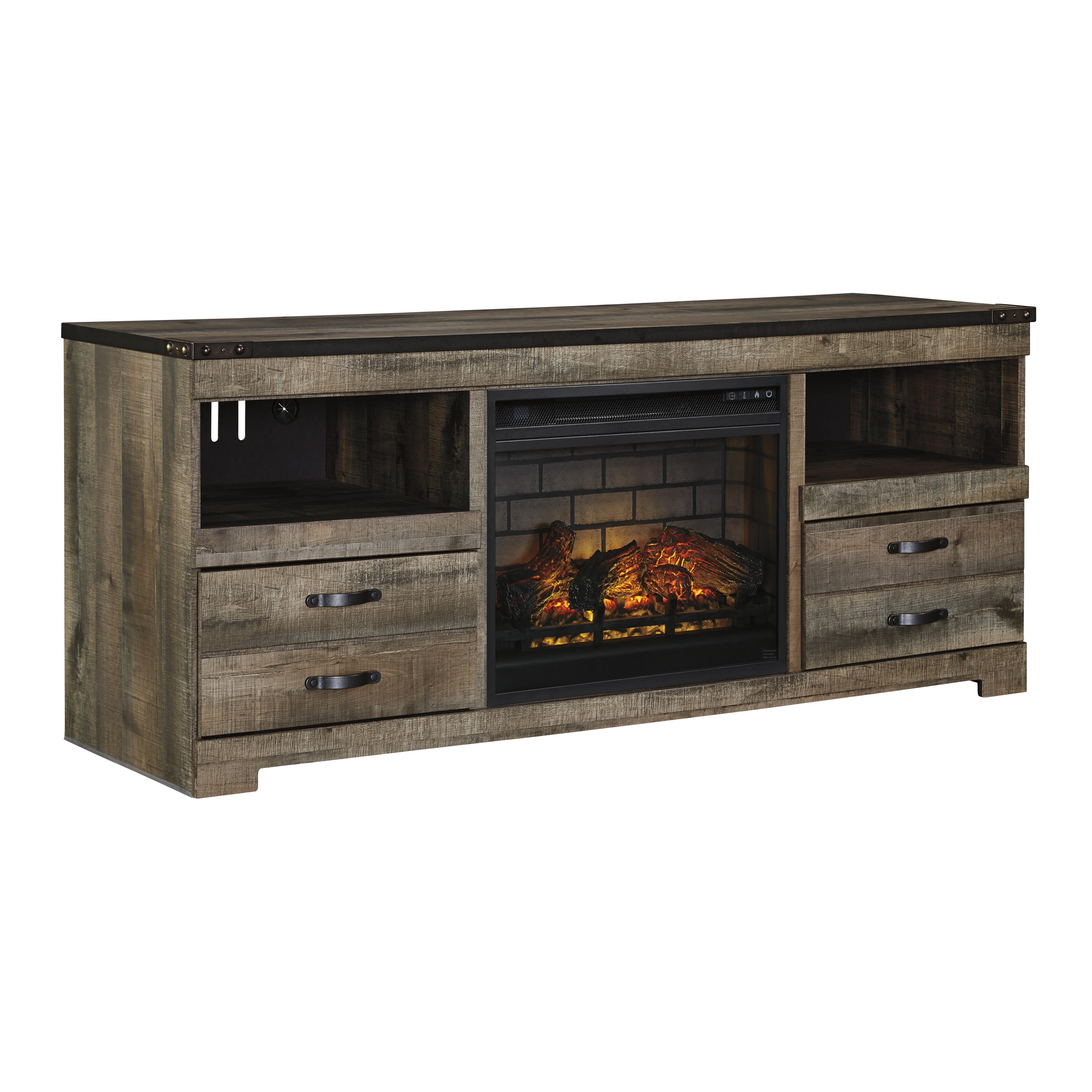 Signature Design by Ashley Trinell W446W9 63" TV Stand with Electric Fireplace - Image 1
