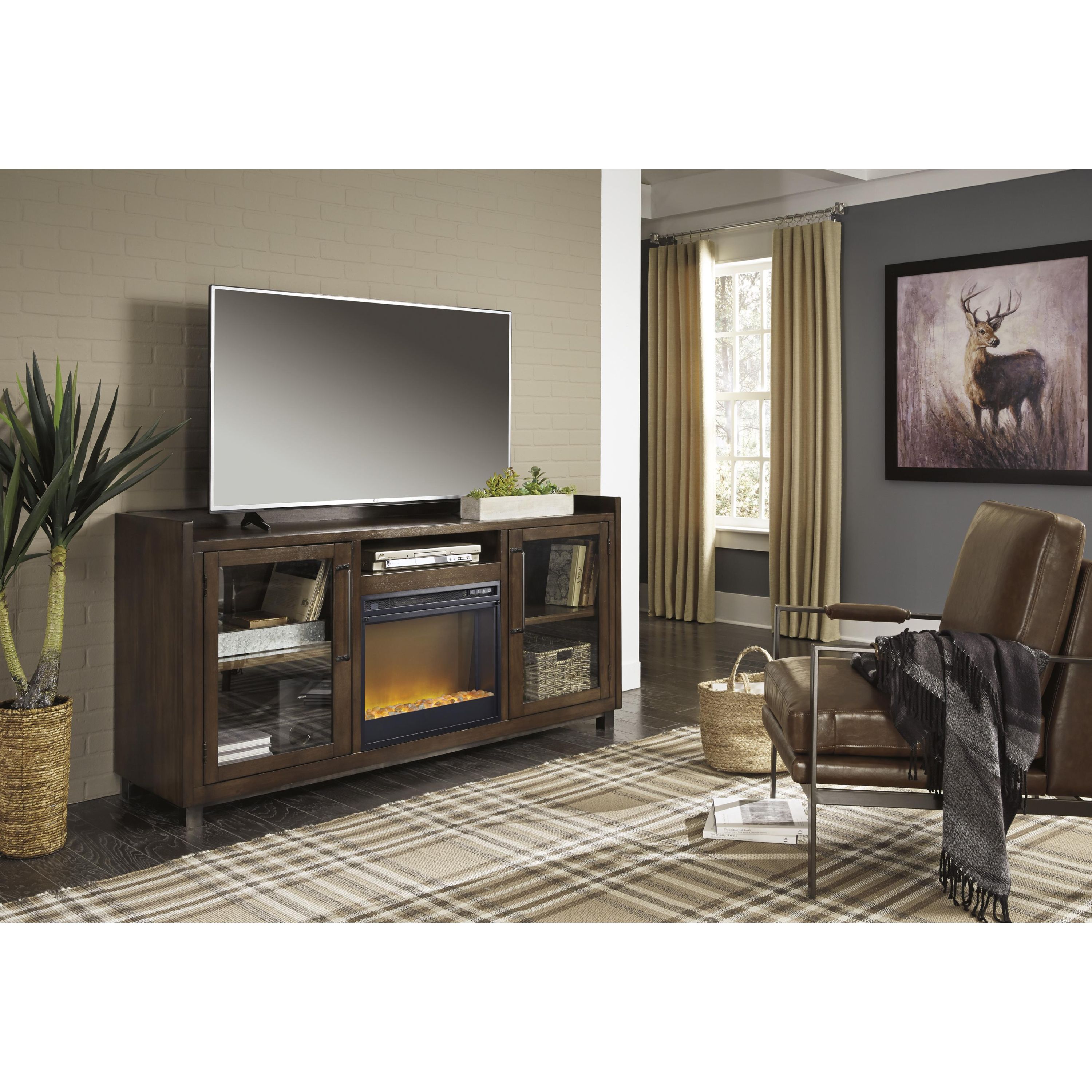 Signature Design by Ashley Starmore W633W4 70" TV Stand with Electric Fireplace - Image 2