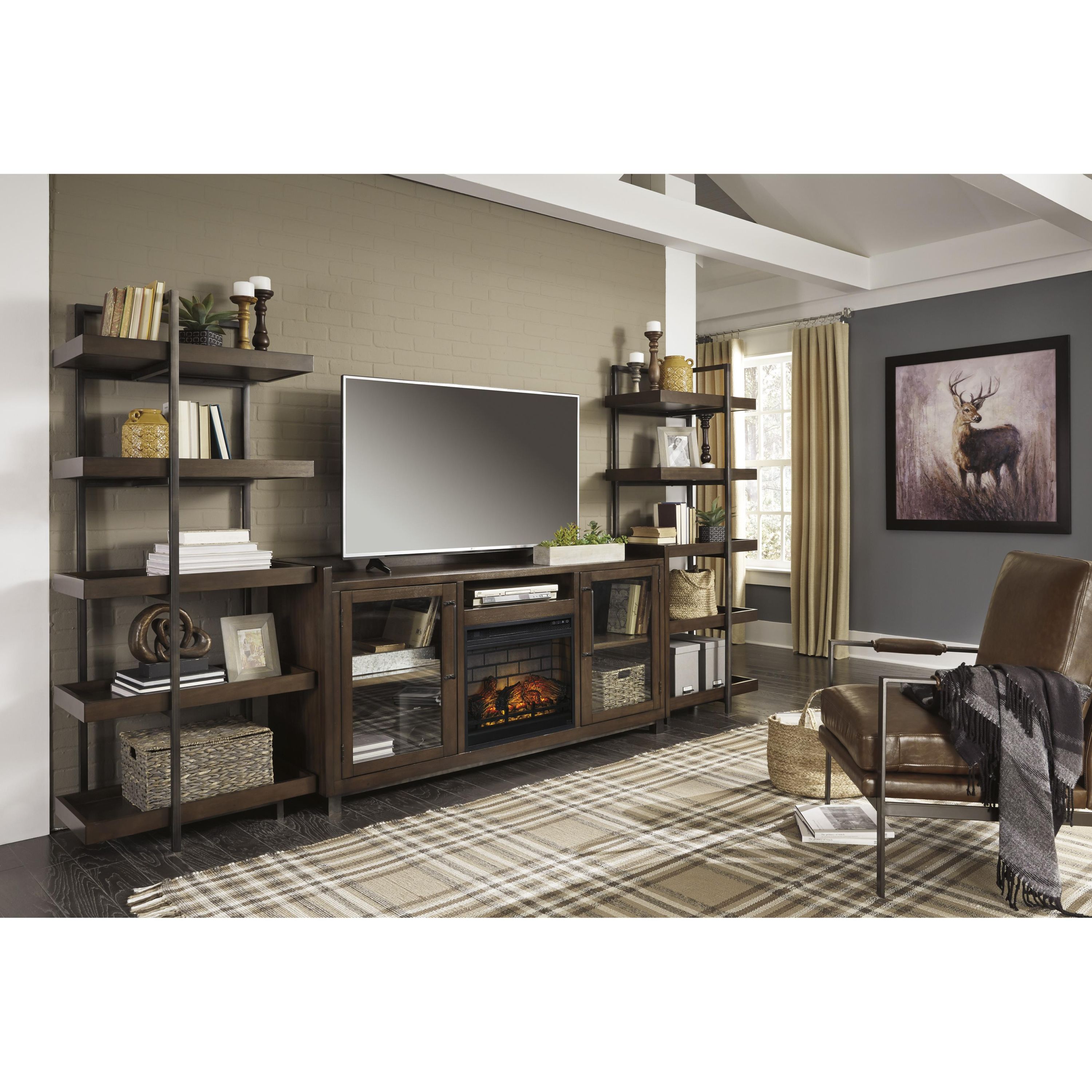 Signature Design by Ashley Starmore W633W6 3 pc Wall Unit with Electric Fireplace - Image 3