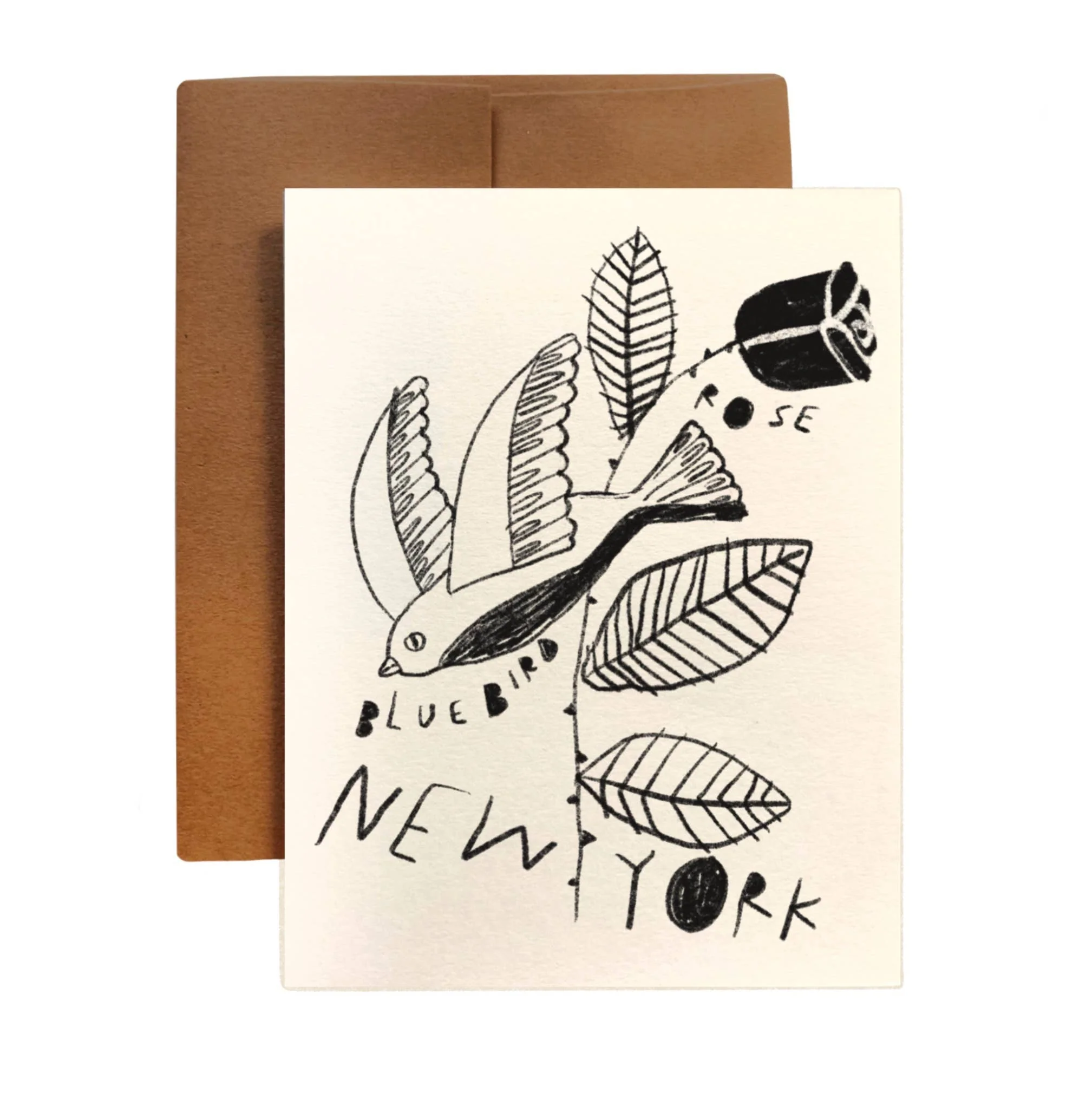 NEW YORK State Flower & Bird Greeting Card - Image 3