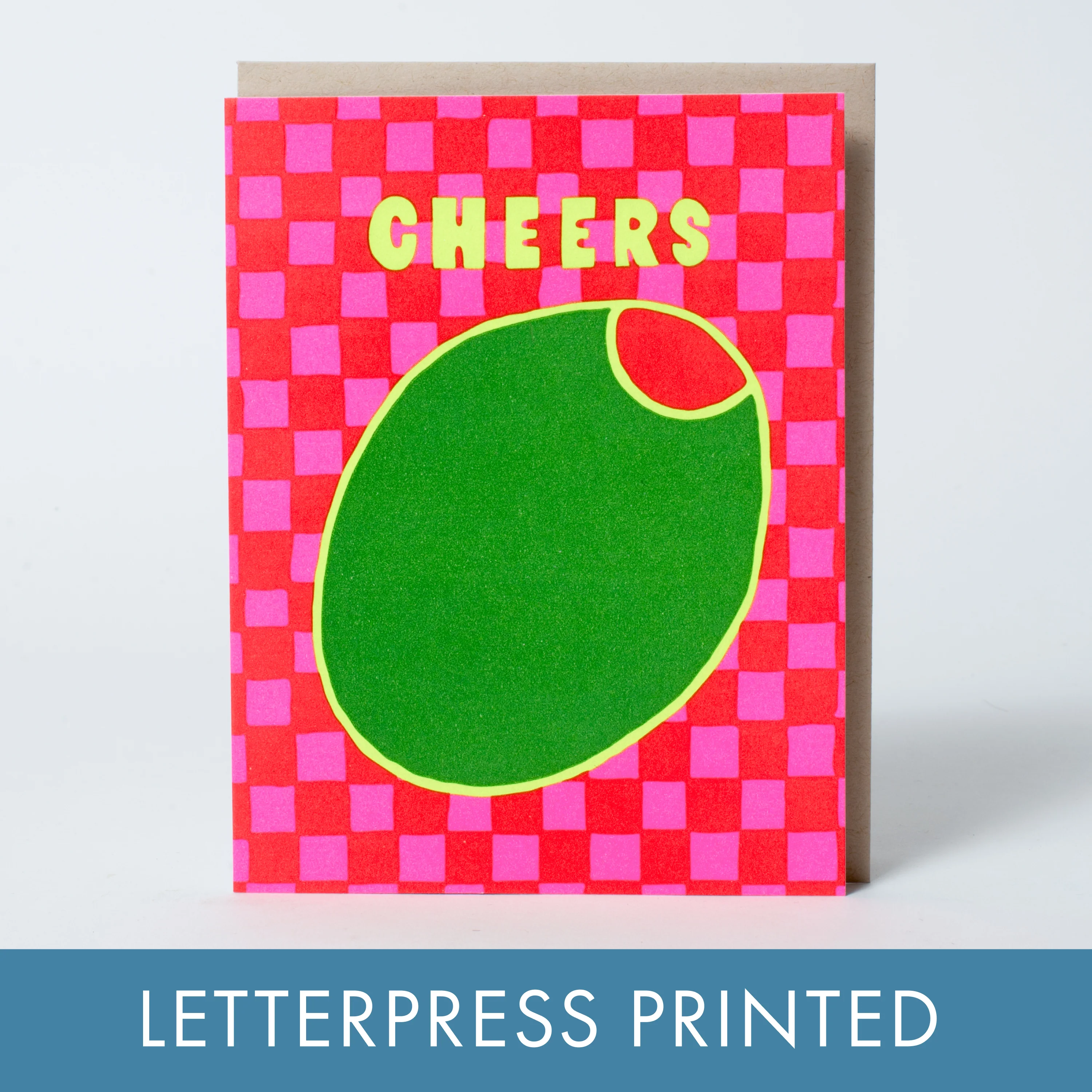 Cheers Olive Holiday Letterpress Card by Suzy Ultman - Image 1