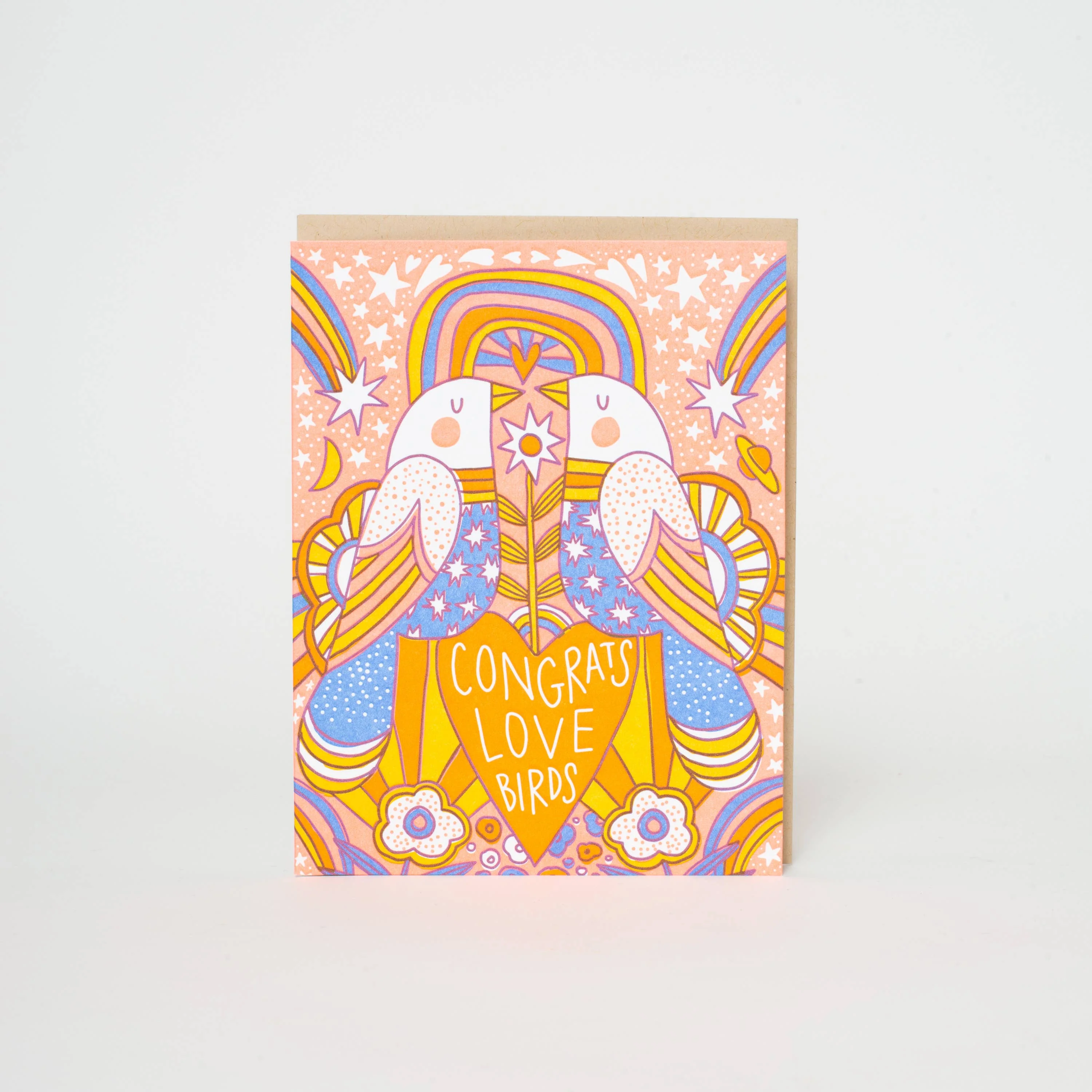 Wedding Congrats Love Birds Letterpress Greeting Card by Hello!Lucky - Image 2