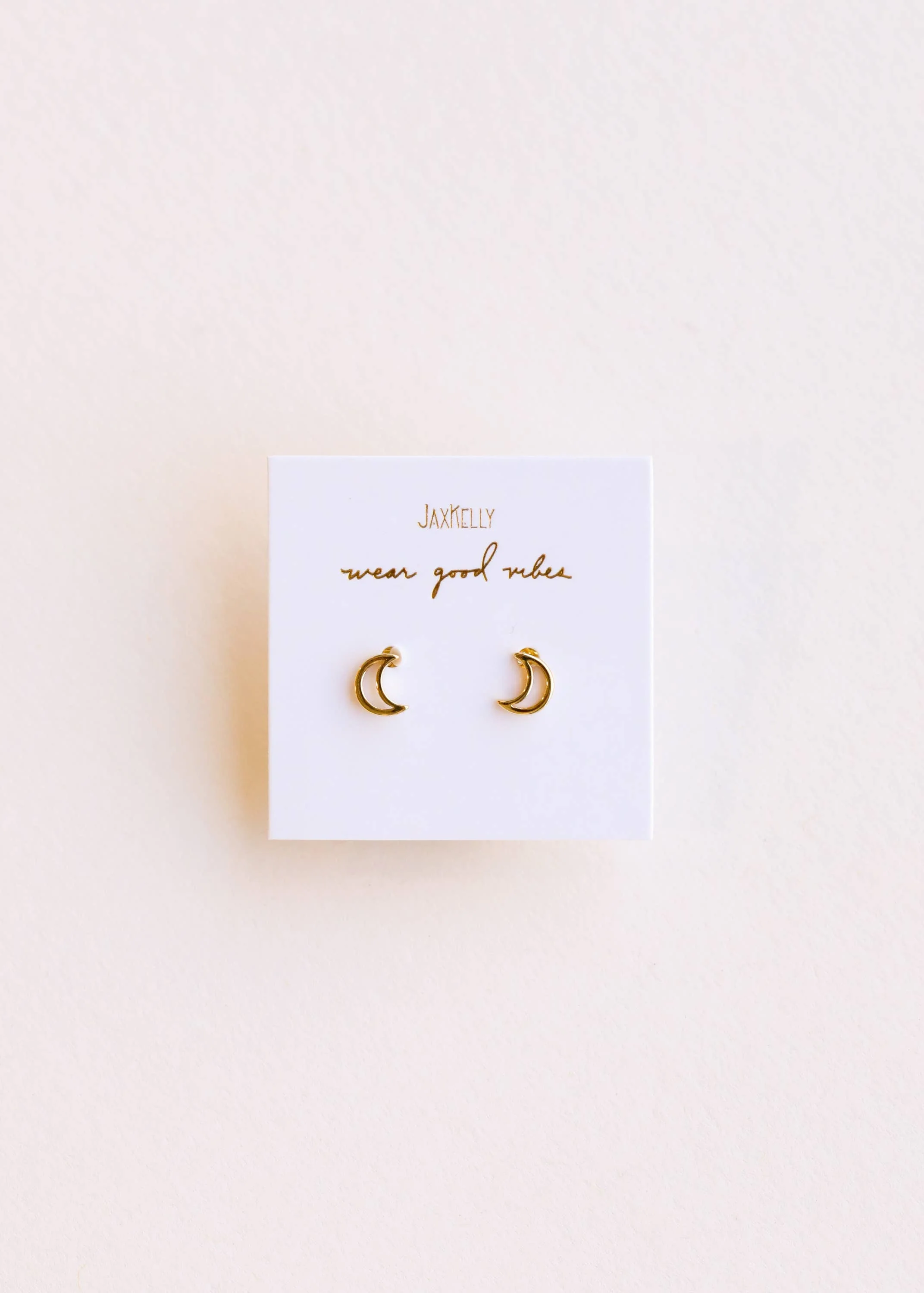 Minimalist - Moon - Gold Earrings - Image 1