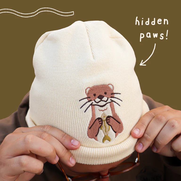 River Otter Peekaboo Beanie Hat - Image 2
