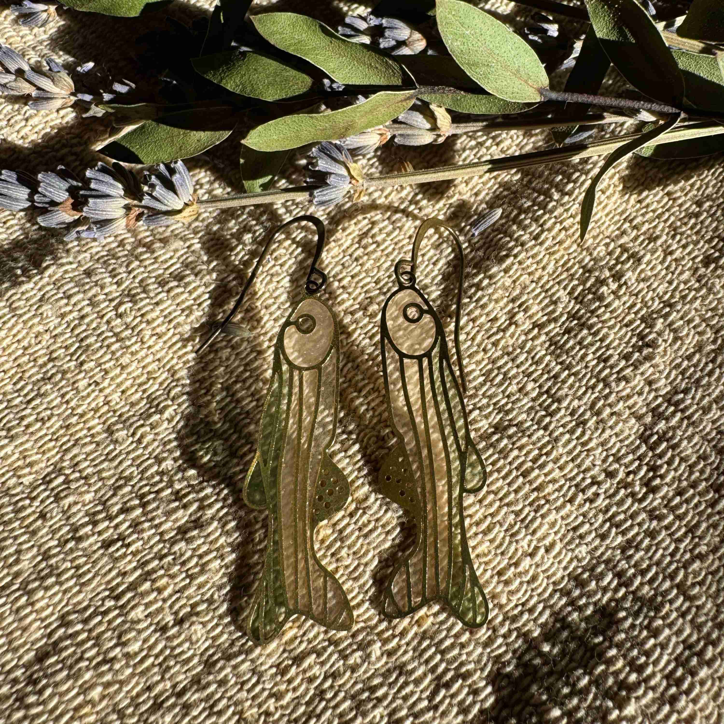 Trout // Stained Glass Resin Earrings - Image 2