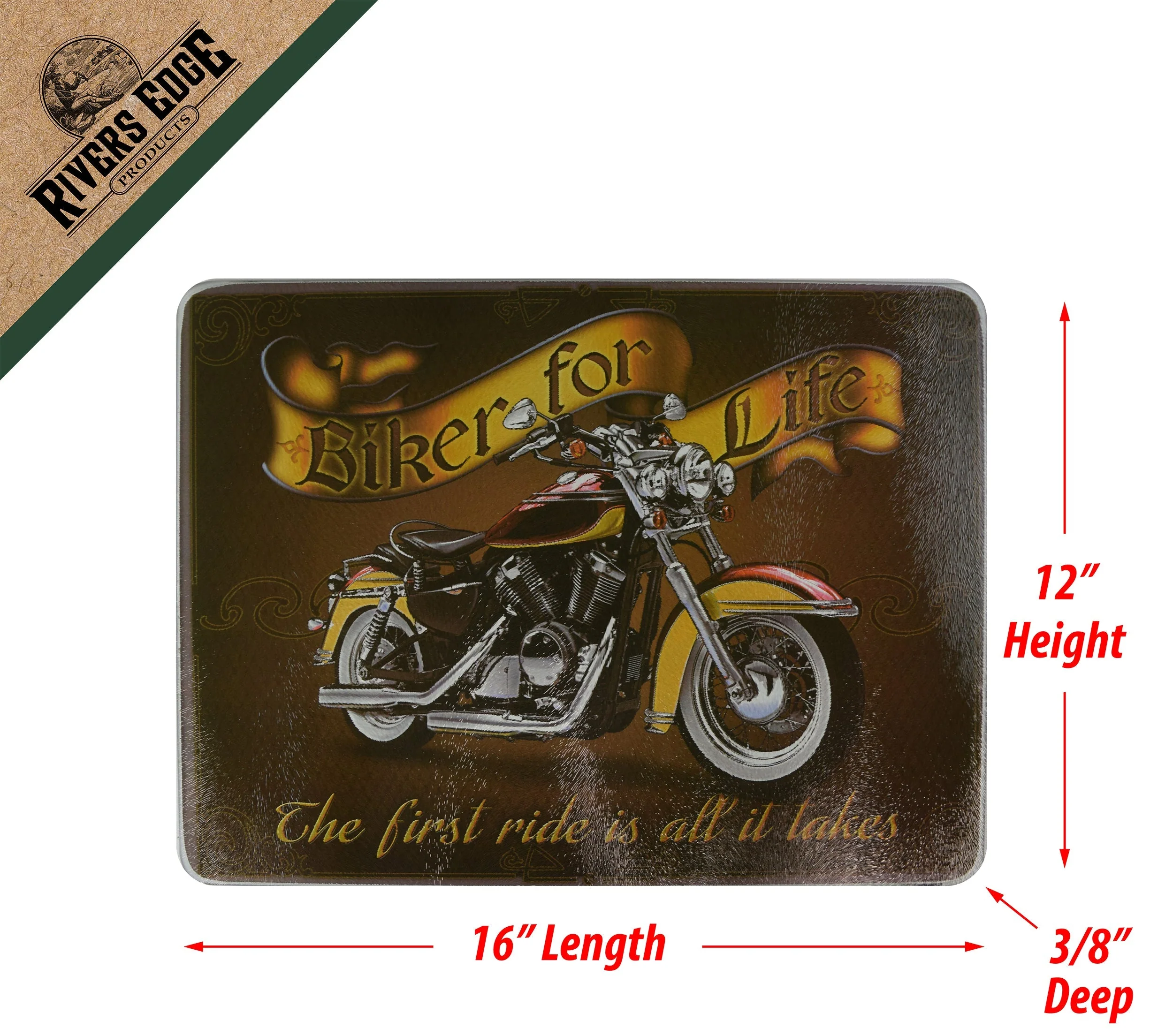 Cutting Board 12in x 16in-Biker for Life - Image 2