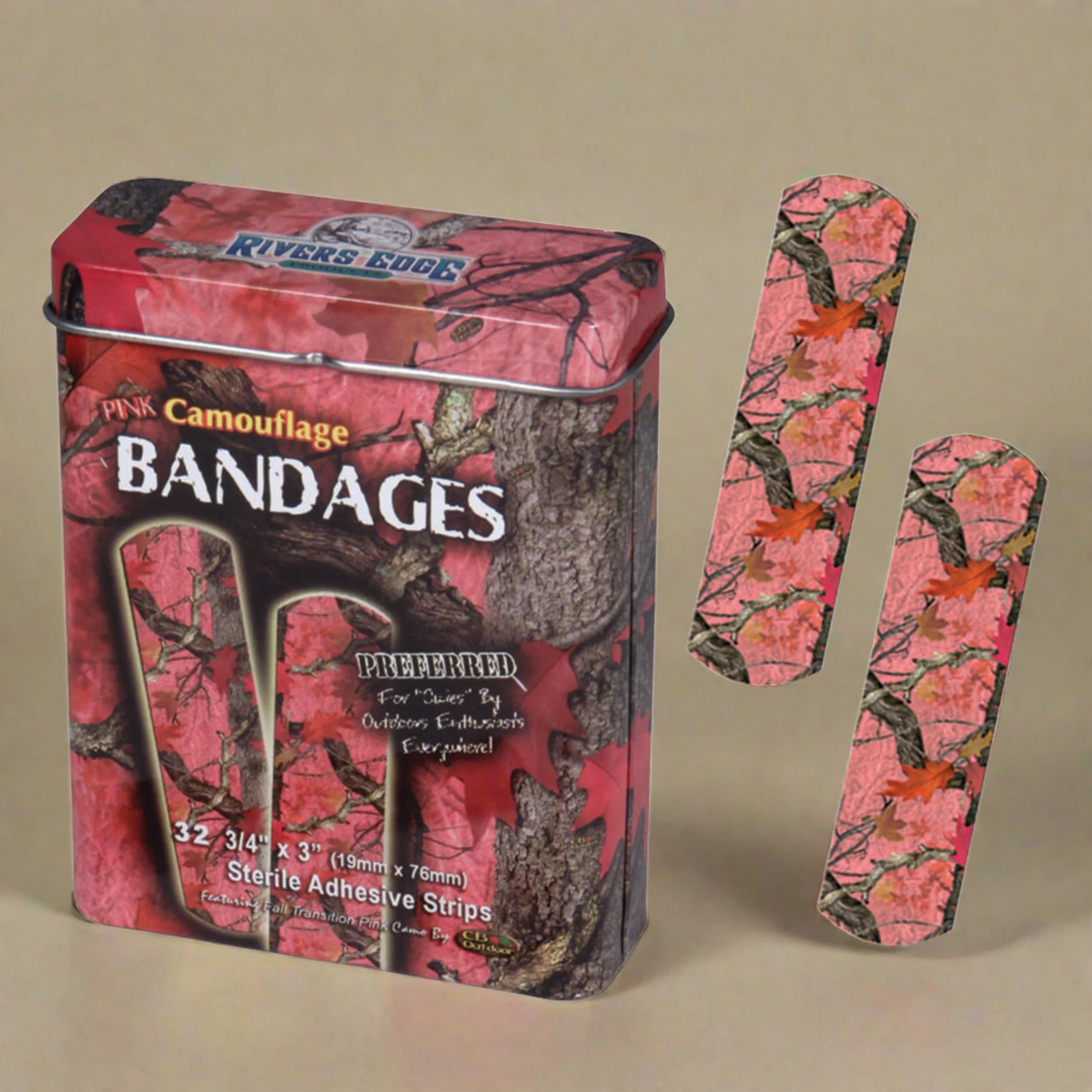 Camo Bandages 32-Pack-Pink Camo
