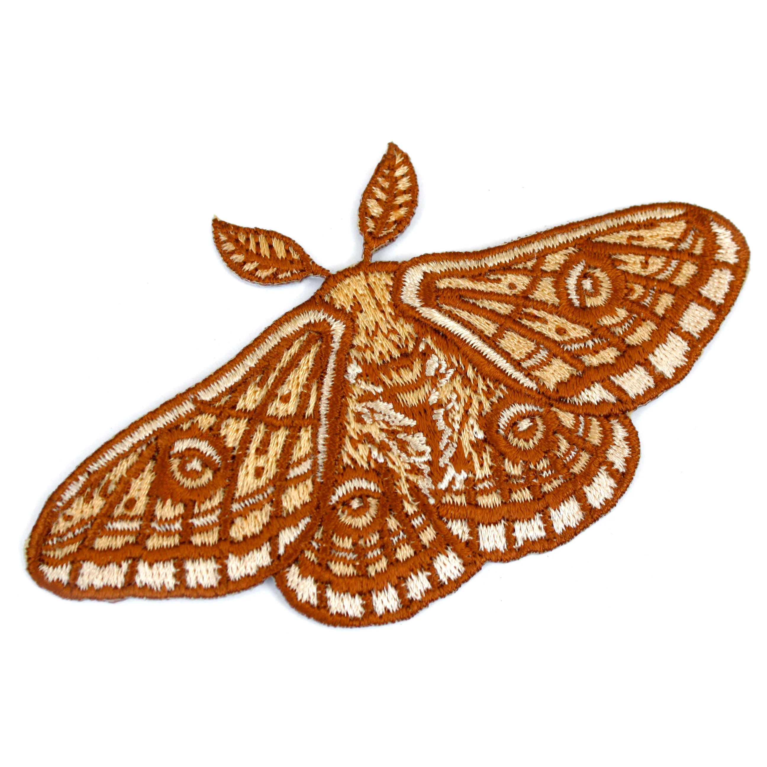 Emperor Moth Embroidered Patch, Iron on Patch - Image 1