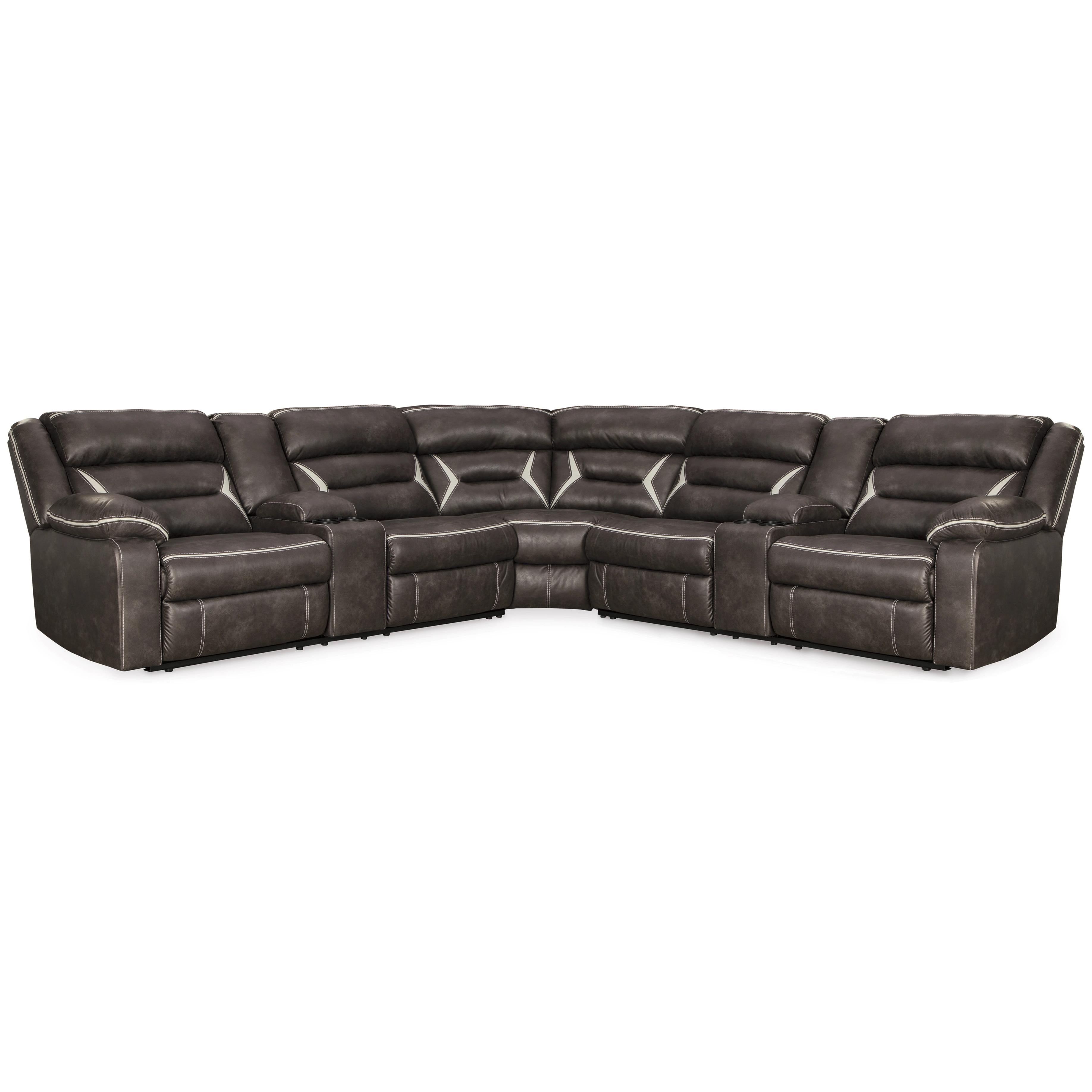 Signature Design by Ashley Kincord 13104S5 3 pc Power Reclining Sectional - Image 1