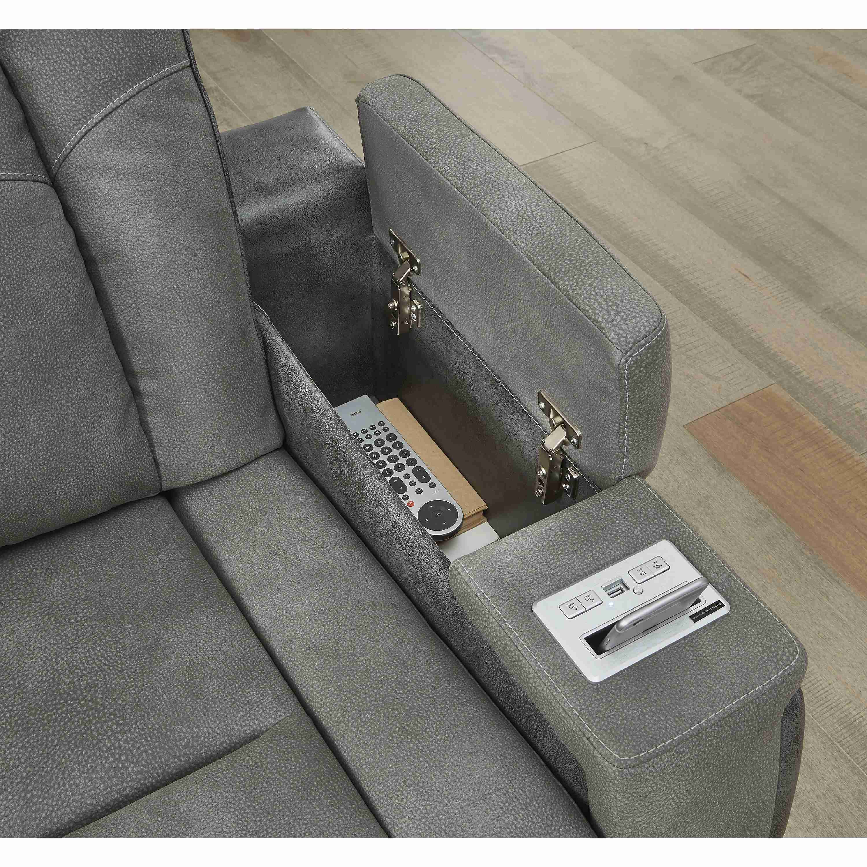Signature Design by Ashley Next-Gen DuraPella 2200418 Power Reclining Loveseat with Console and Adjustable Headrest - Image 2