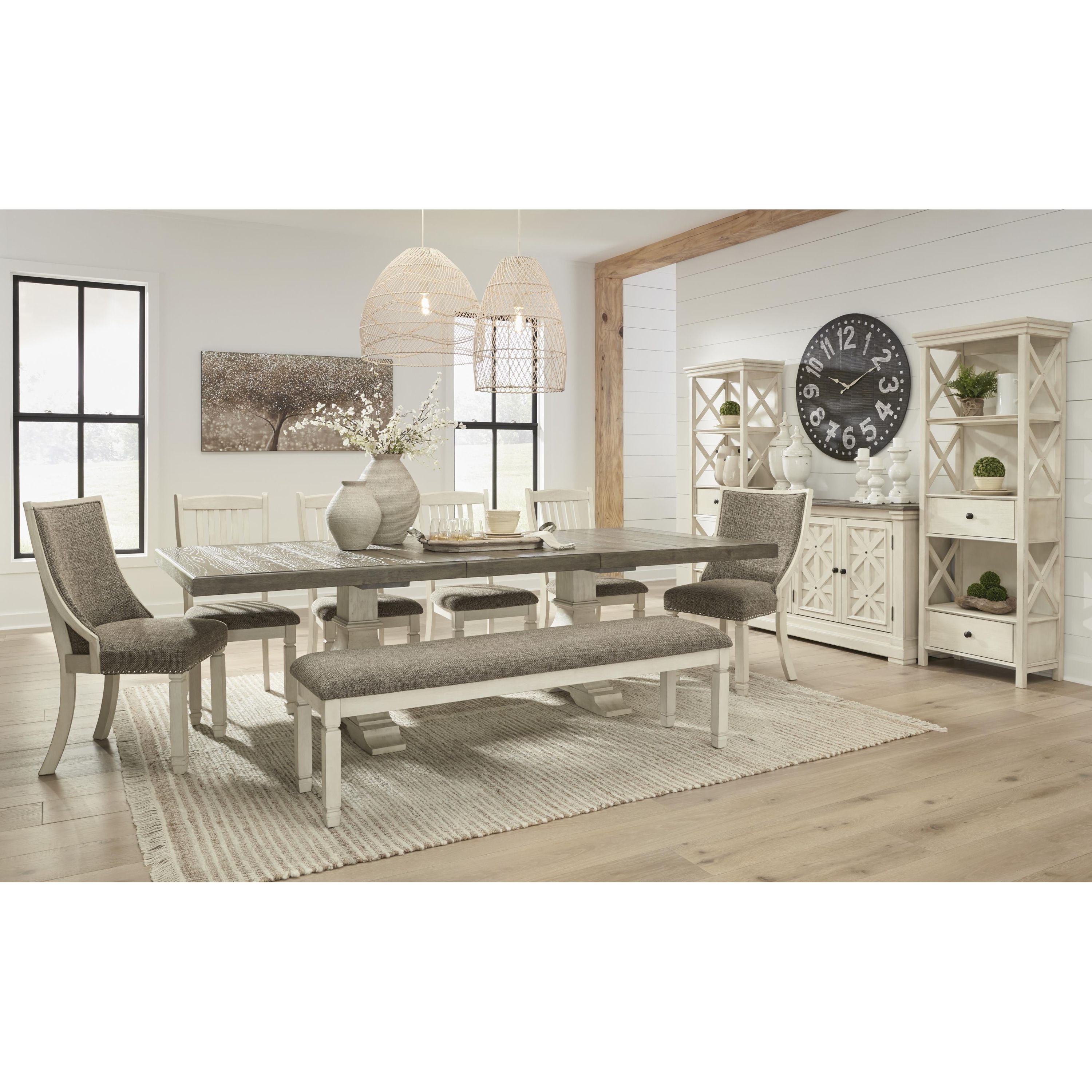 Signature Design by Ashley Bolanburg D647-08 Extra Large Upholstered Dining Room Bench - Image 3