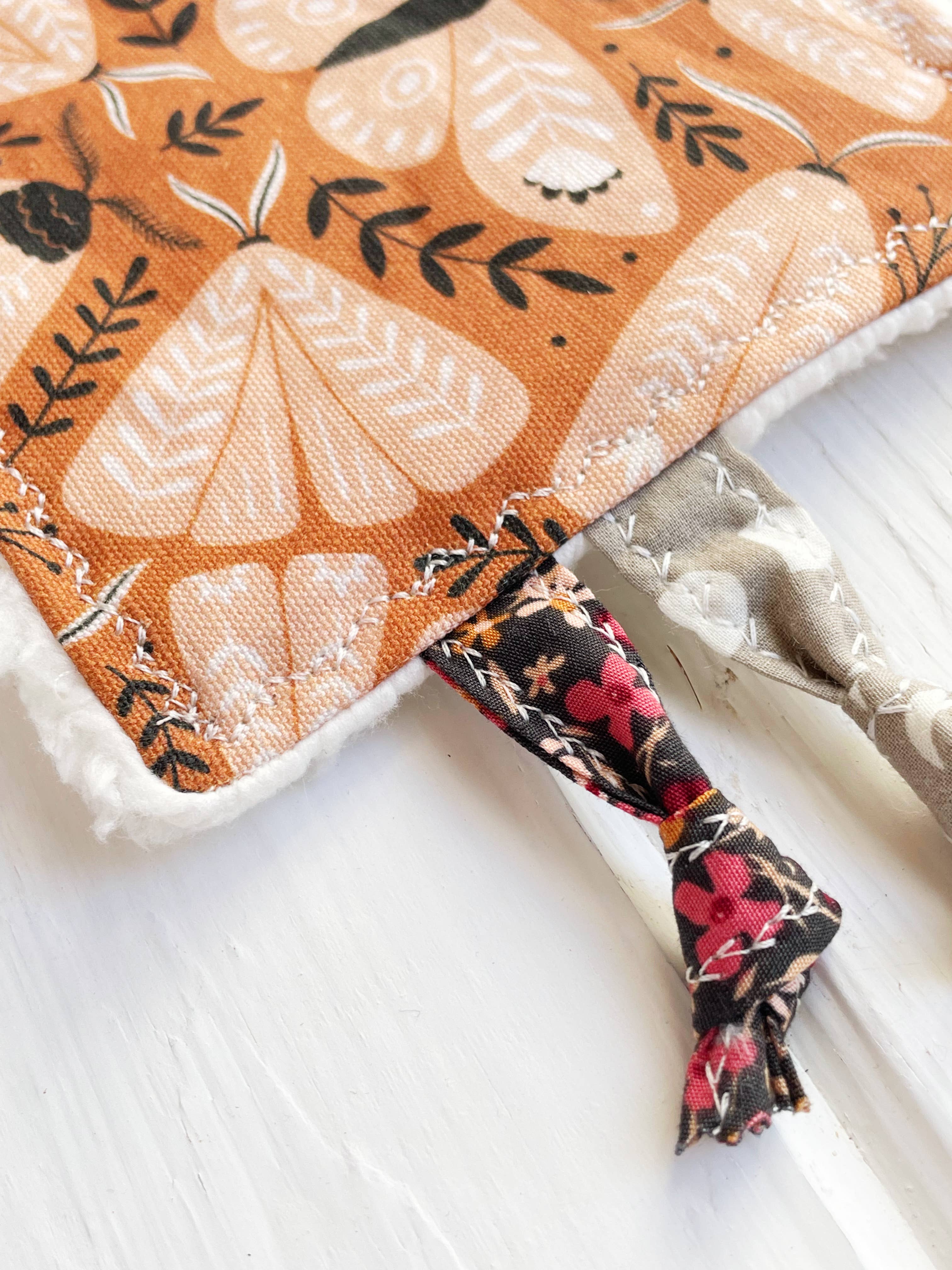 Folk Moth Canvas Crinkle Tag Toy Terra Cotta and Black - Image 3