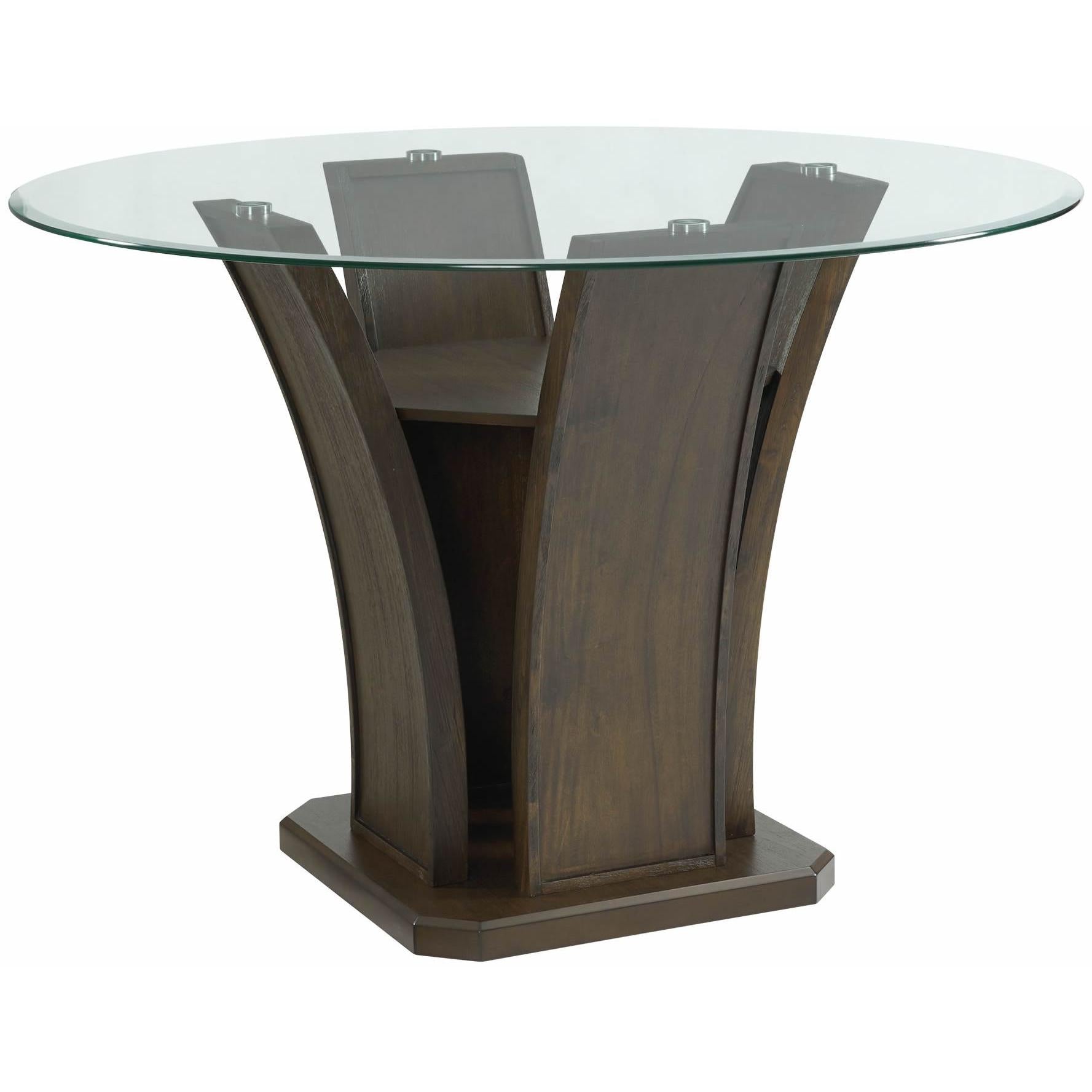 Elements International Dapper Round Counter Height Dining Table in Walnut - Image 1