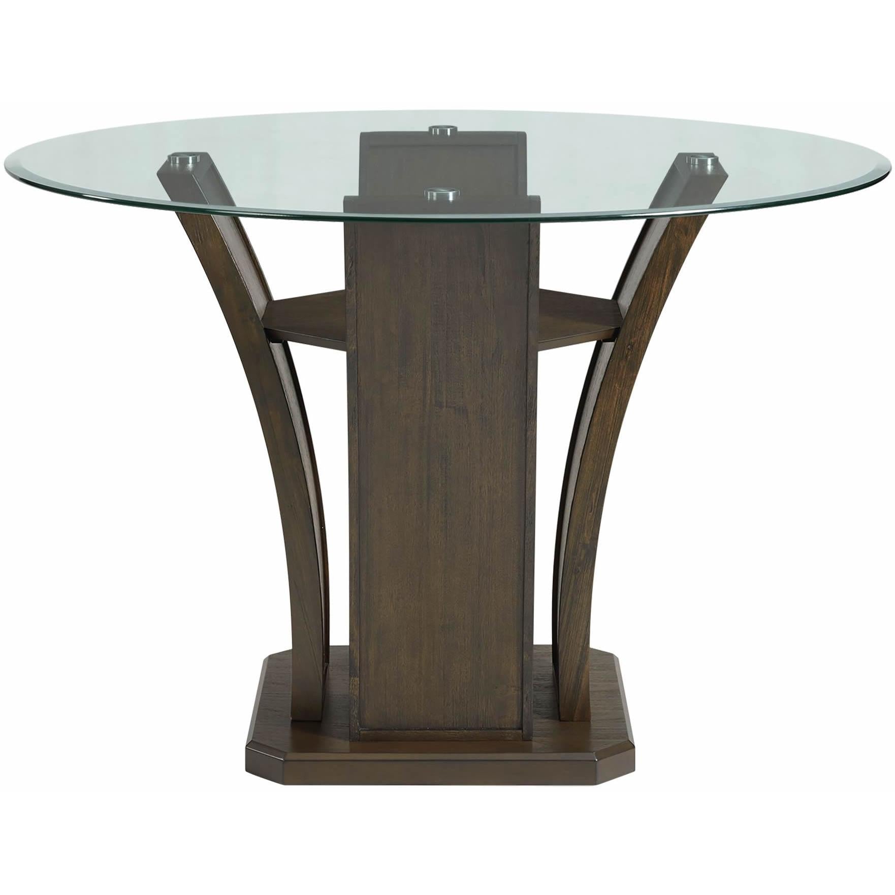 Elements International Dapper Round Counter Height Dining Table in Walnut - Image 2