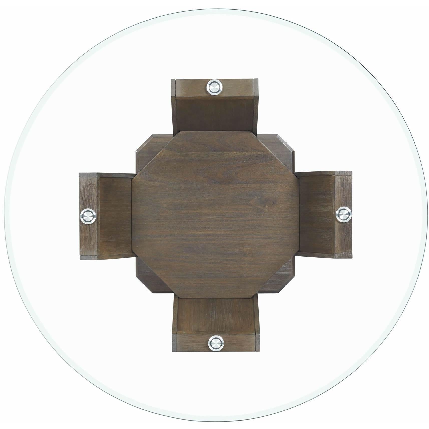 Elements International Dapper Round Counter Height Dining Table in Walnut - Image 3