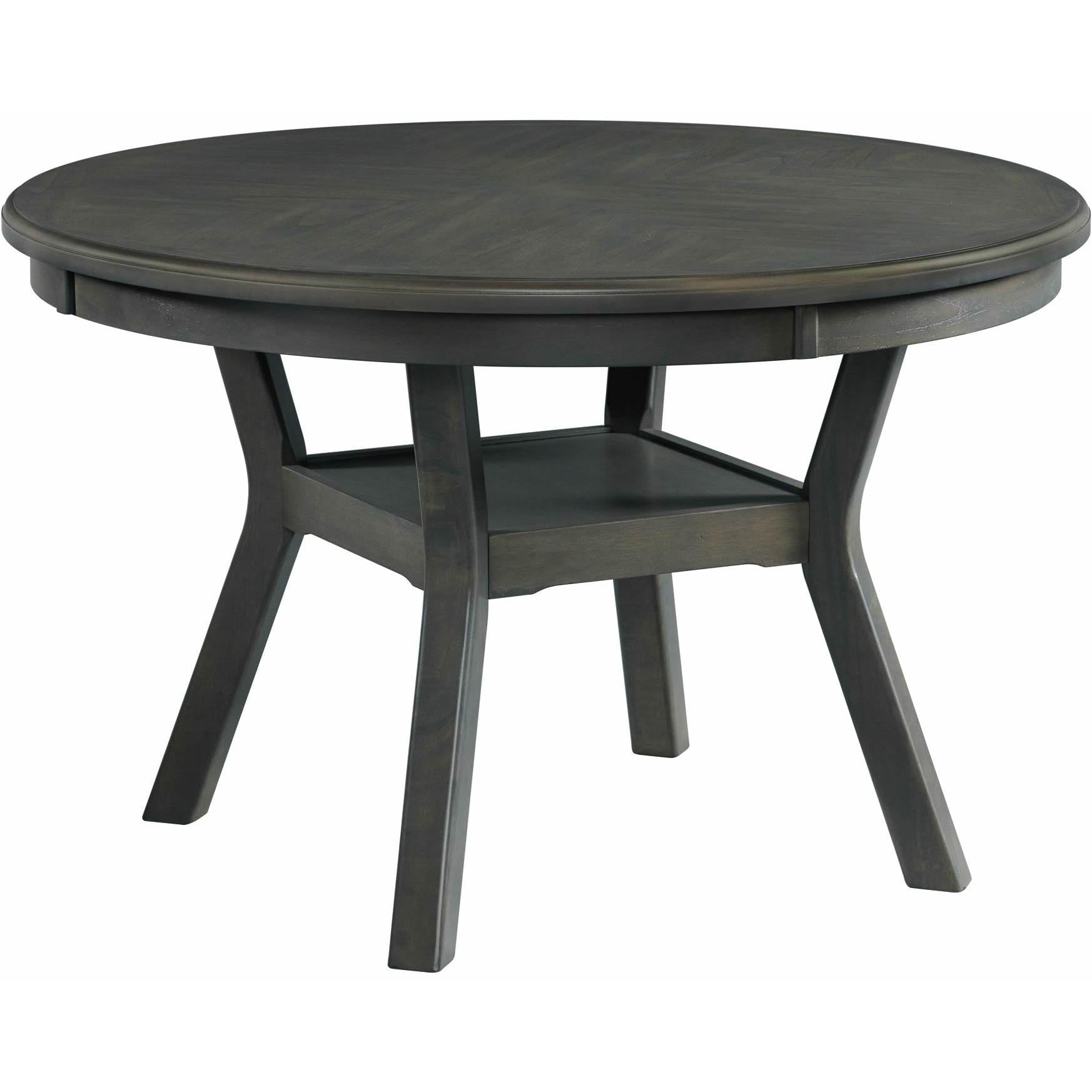 Elements International Amherst Dining Table w/Wood Leg Grey Finish - Image 1