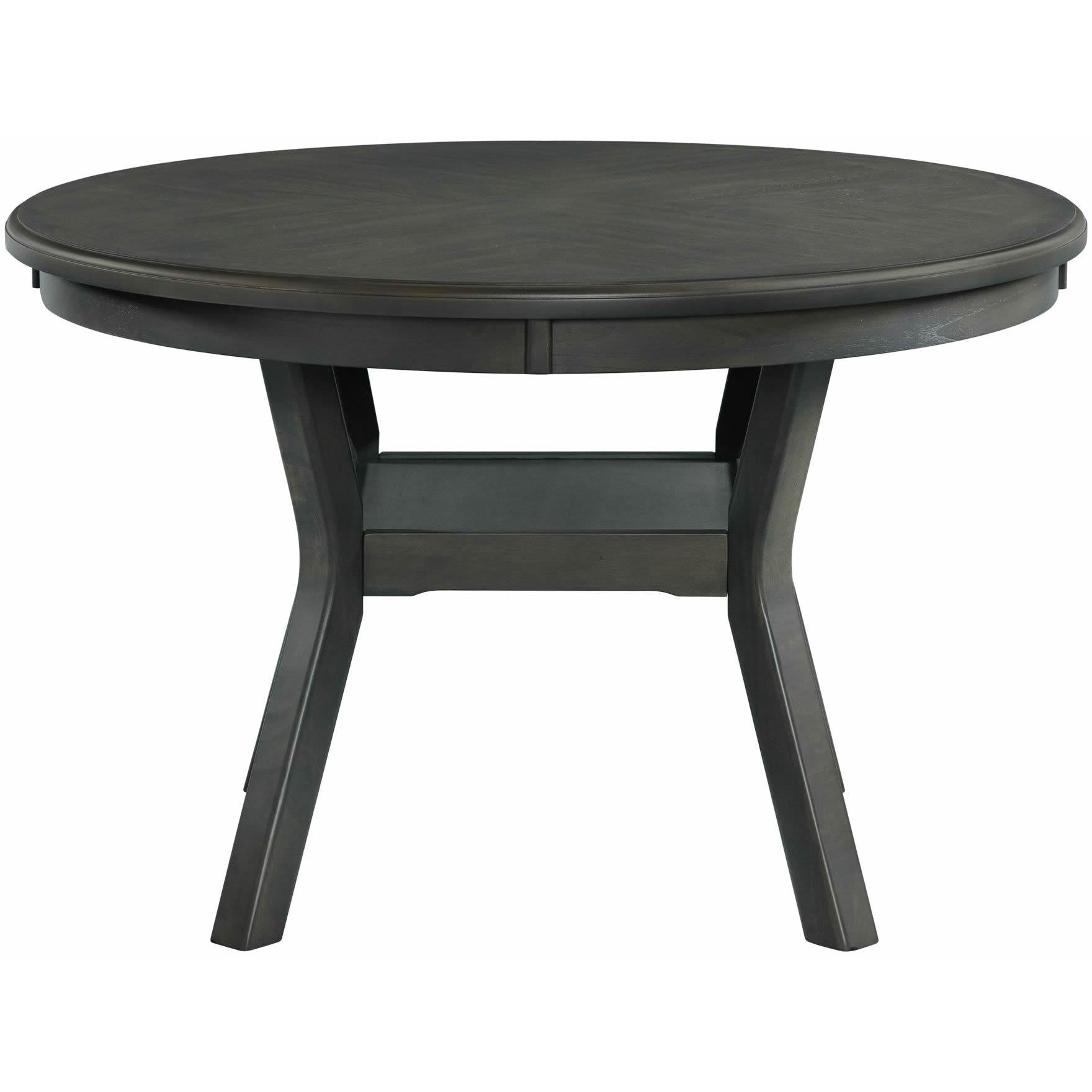 Elements International Amherst Dining Table w/Wood Leg Grey Finish - Image 2