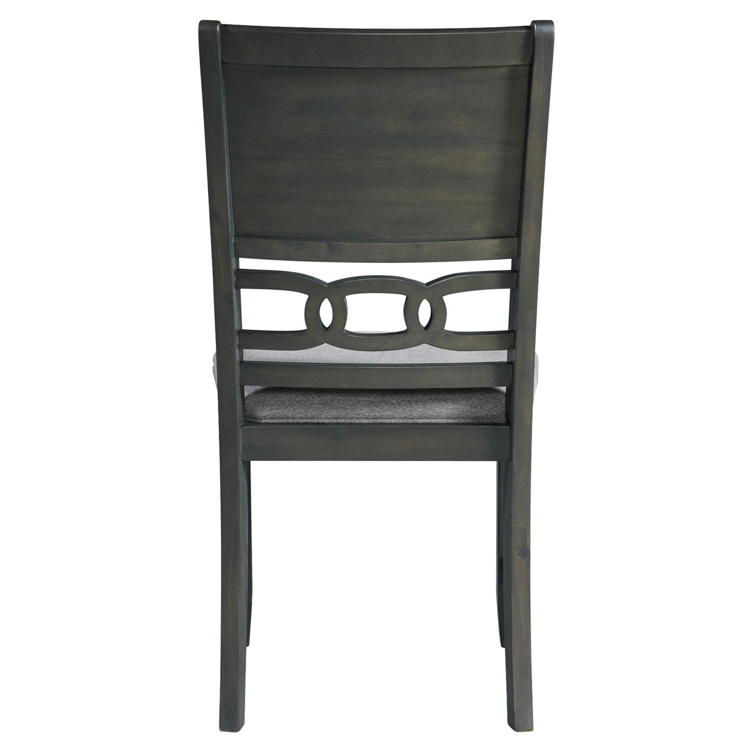 Elements International Amherst Dining Side Chair W/Fabric Cushion Side Stretcher Grey Finish - Image 2