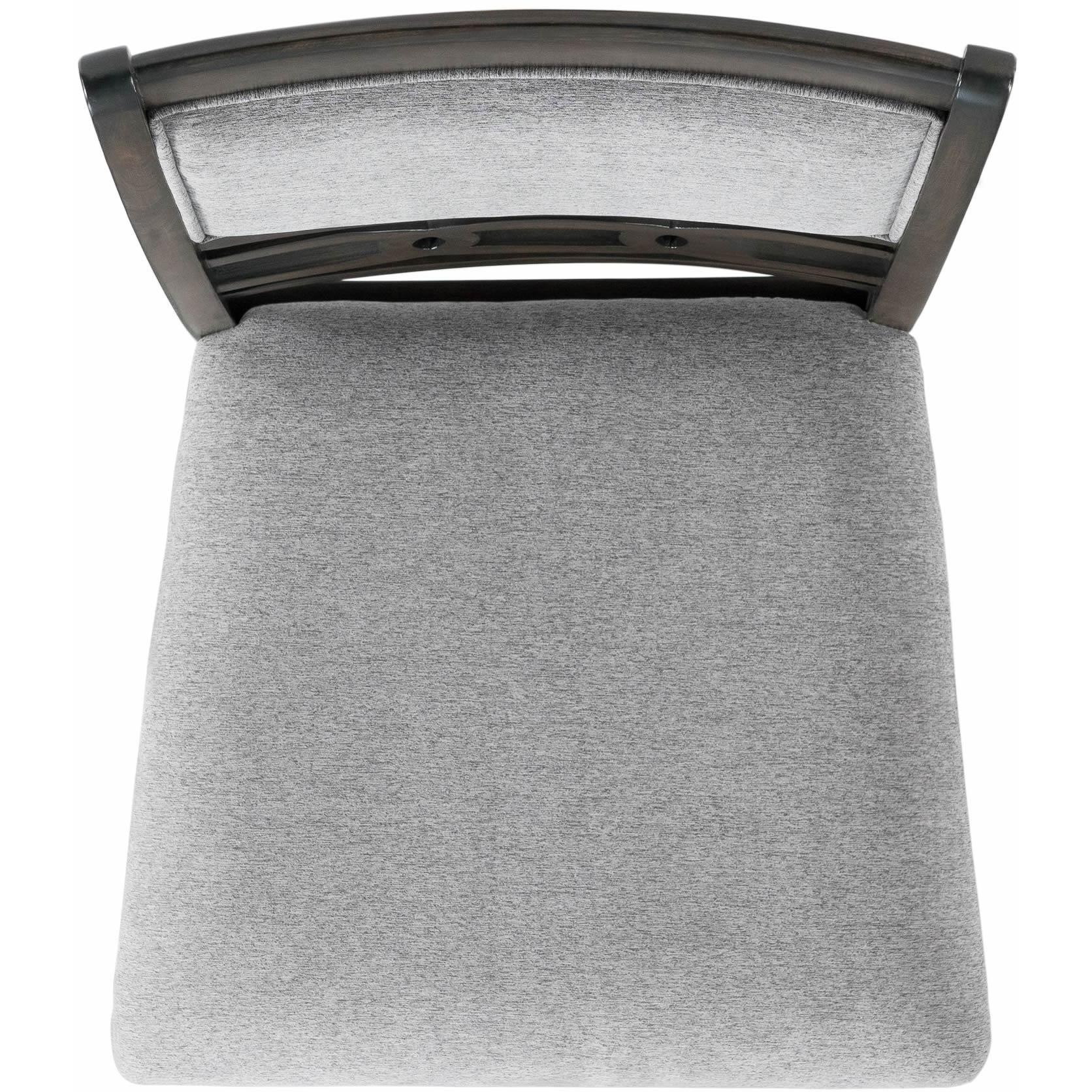 Elements International Amherst Dining Side Chair W/Fabric Cushion Side Stretcher Grey Finish - Image 3