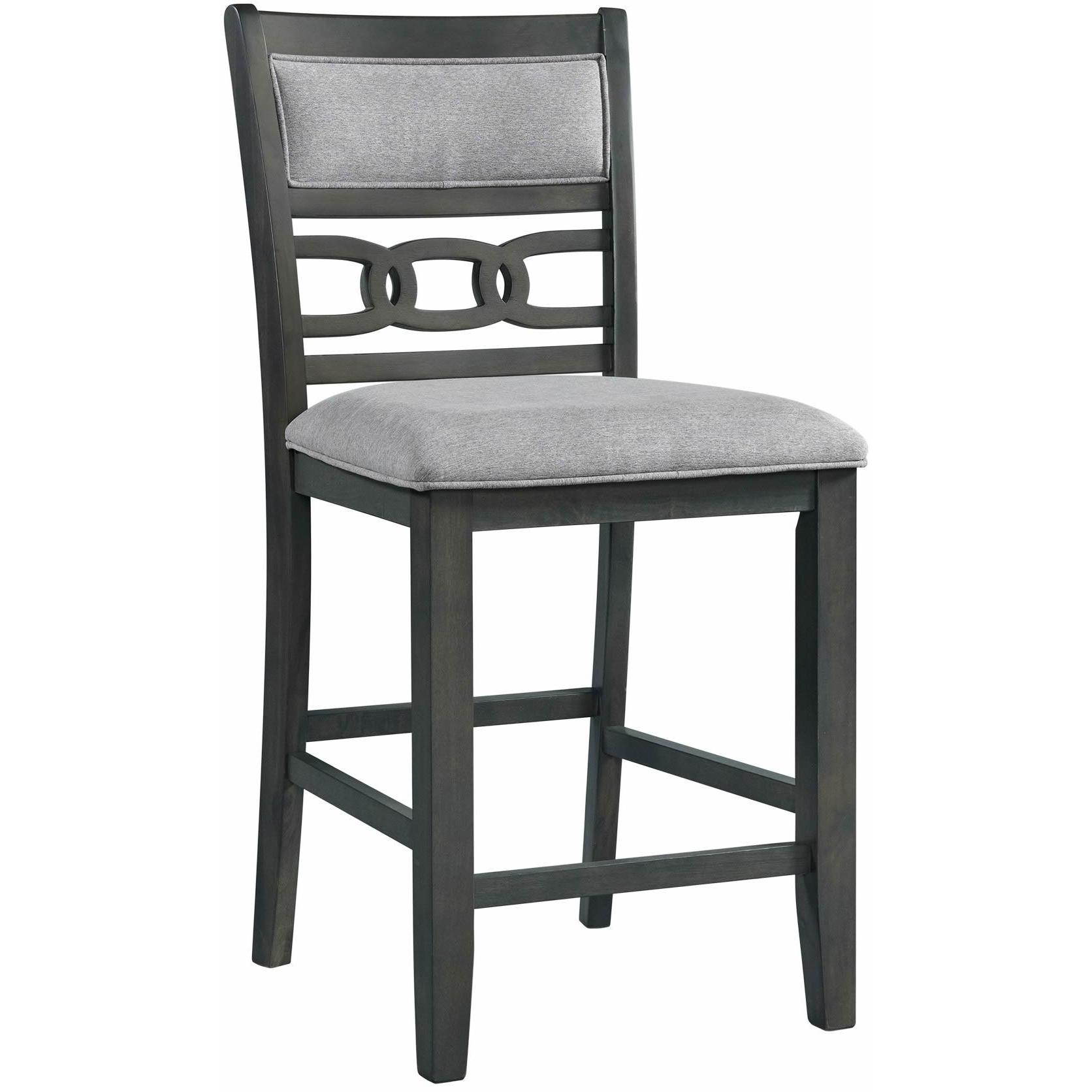 Elements International Amherst Counter Side Chair W/Fabric Cushion Grey Finish - Image 1