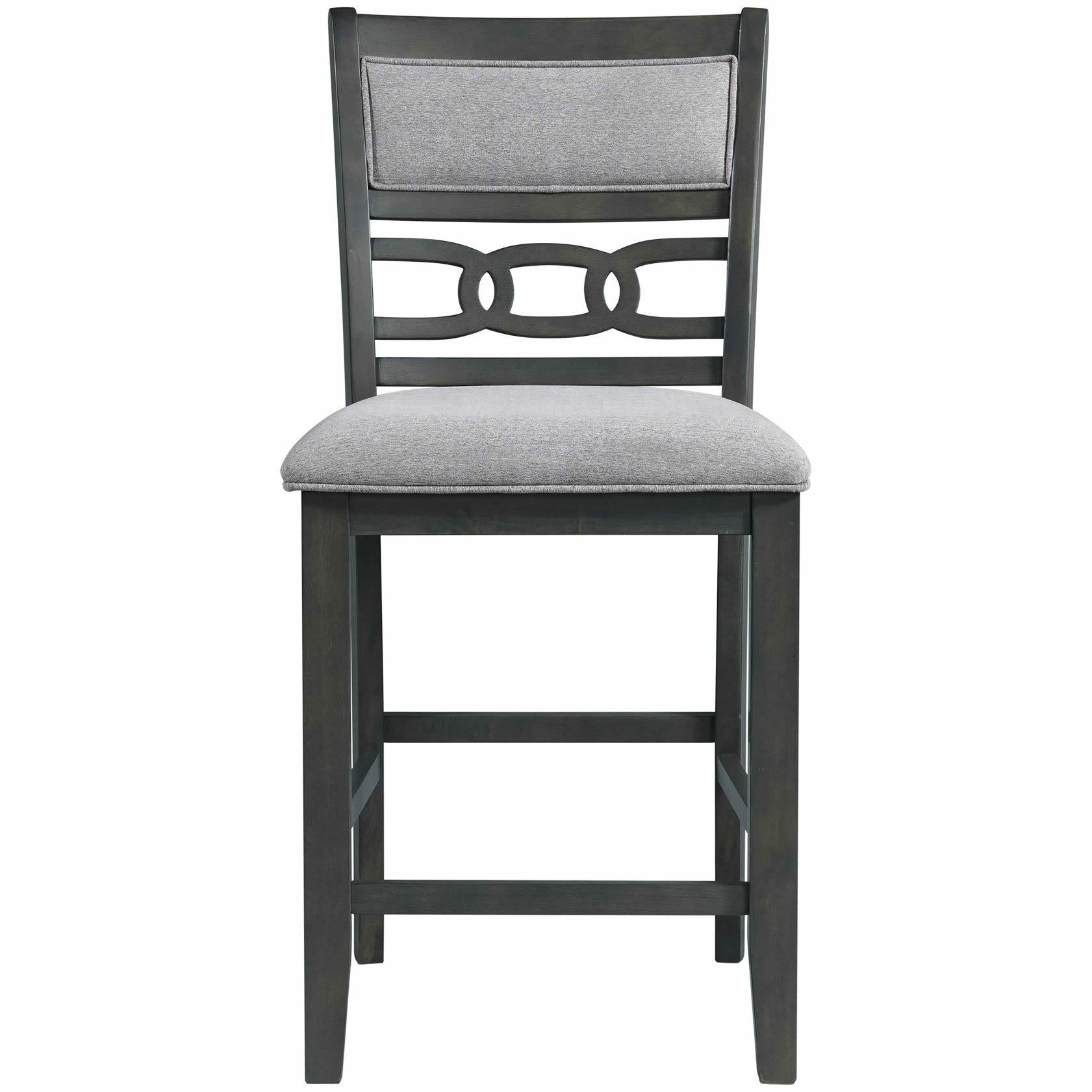 Elements International Amherst Counter Side Chair W/Fabric Cushion Grey Finish - Image 2