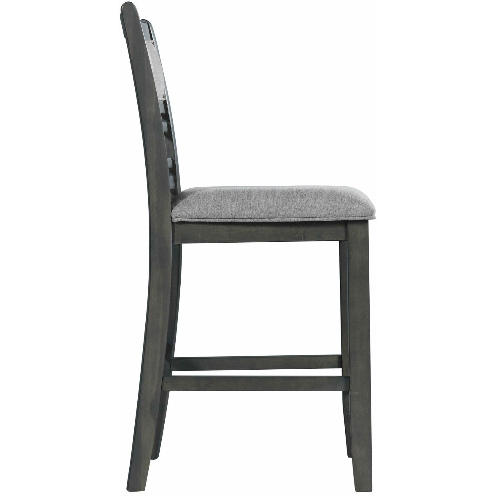 Elements International Amherst Counter Side Chair W/Fabric Cushion Grey Finish - Image 3