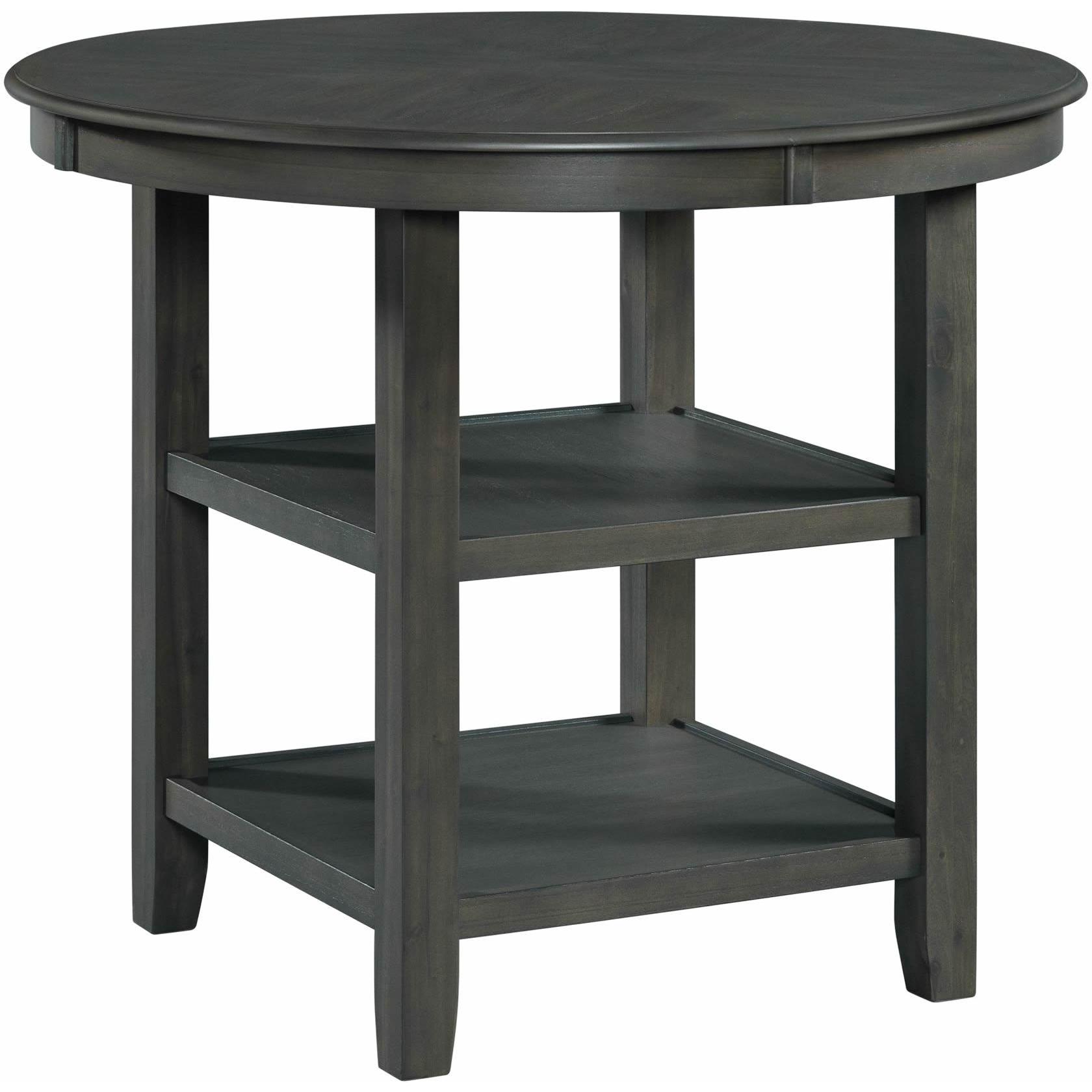 Elements International Amherst Counter Table w/Wood Leg Grey Finish - Image 1