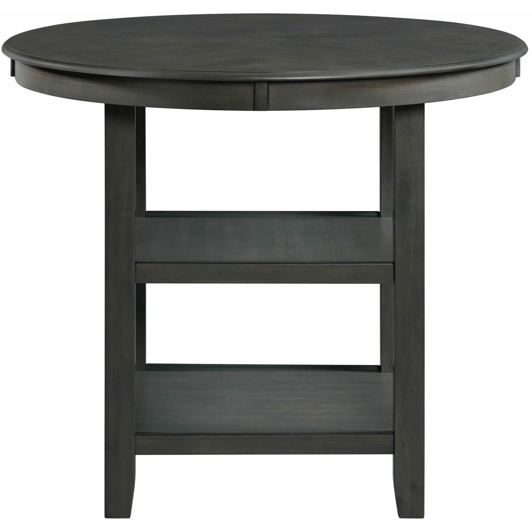Elements International Amherst Counter Table w/Wood Leg Grey Finish - Image 2