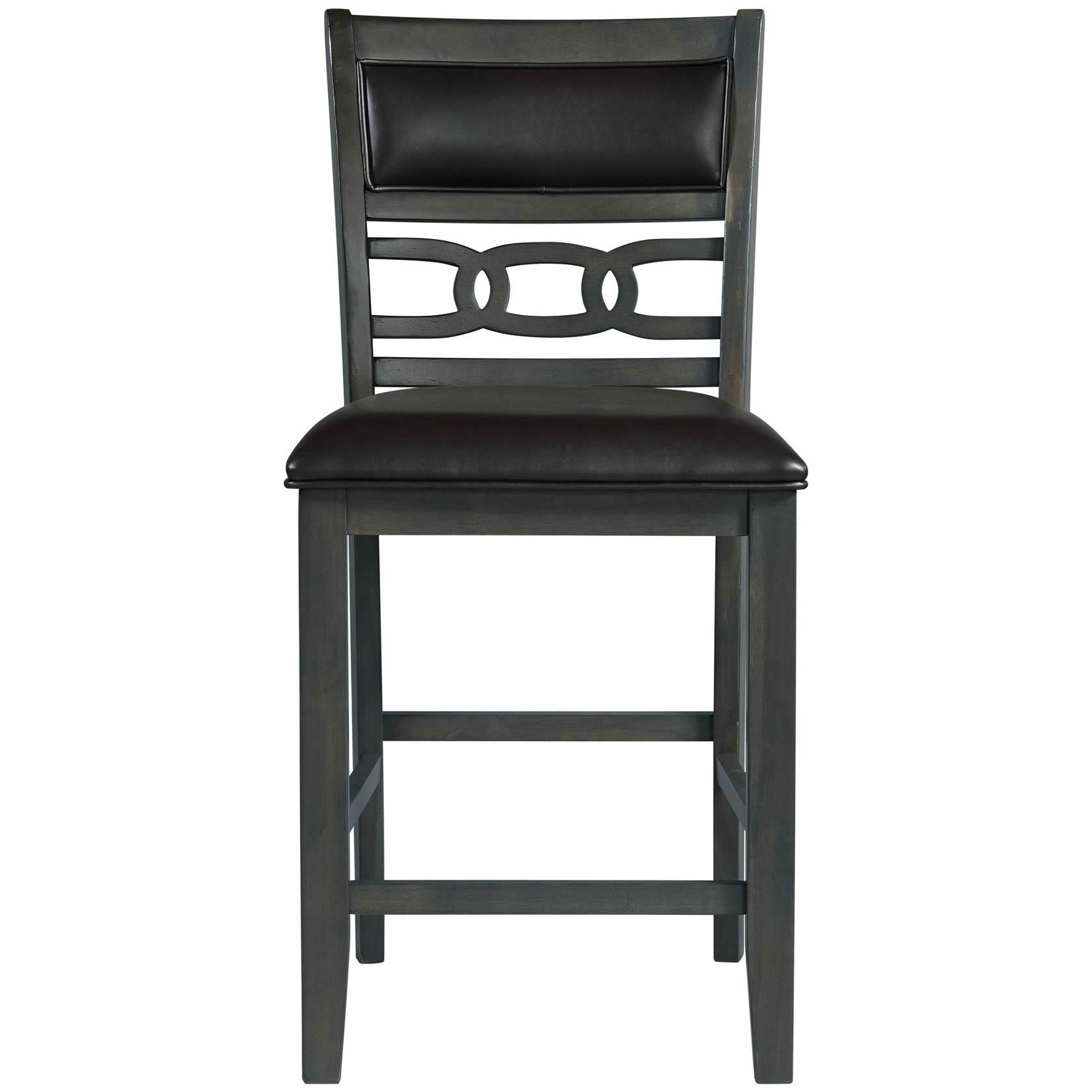 Elements International Amherst Counter Side Chair W/PU Cushion Grey Finish - Image 2
