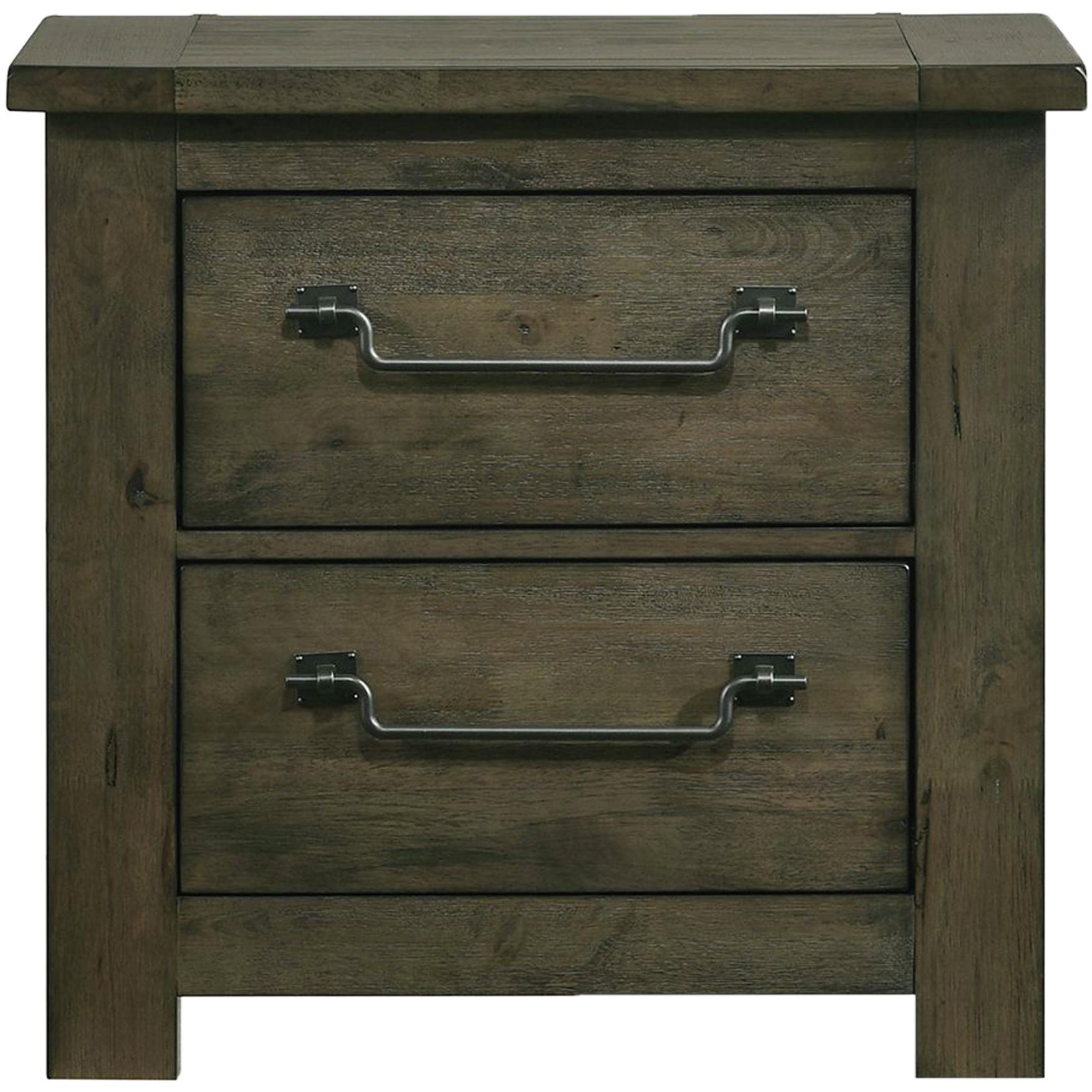 Elements International Maverick Nightstand w/USB Grey - Image 2