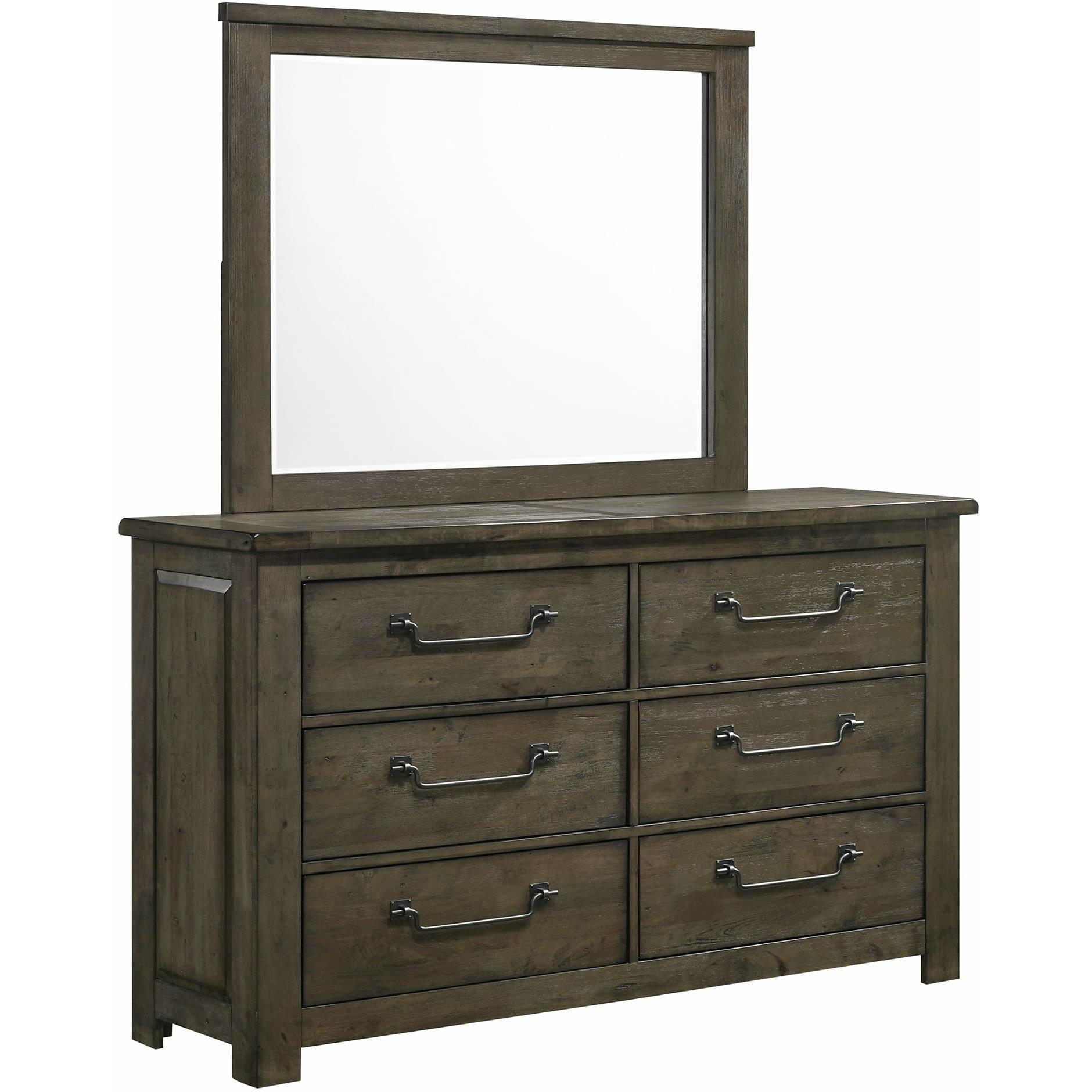 Elements International Maverick Dresser & Mirror Grey